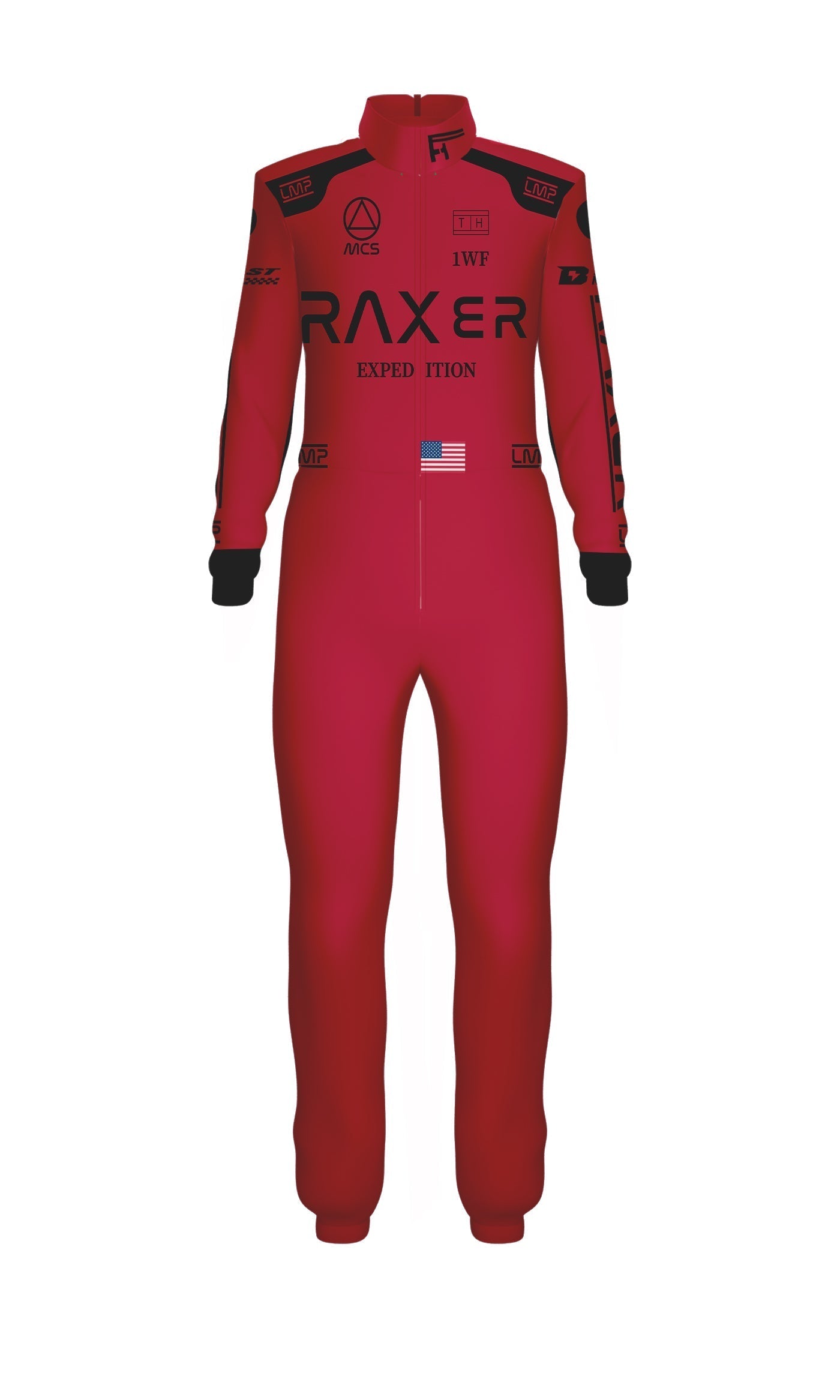 F1 Racing Jumpsuit with Tall Collar