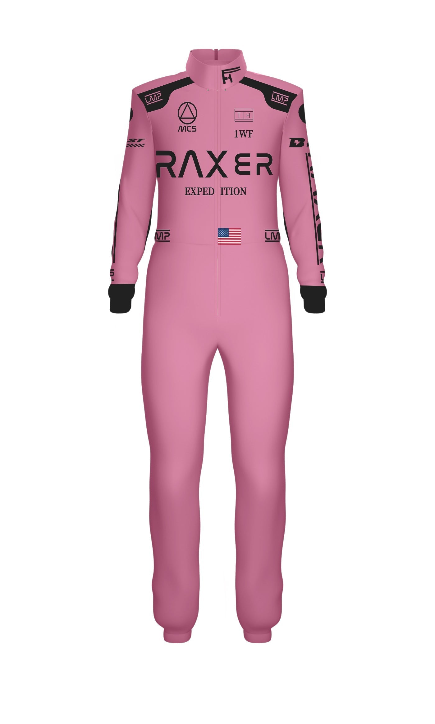 F1 Racing Jumpsuit with Tall Collar
