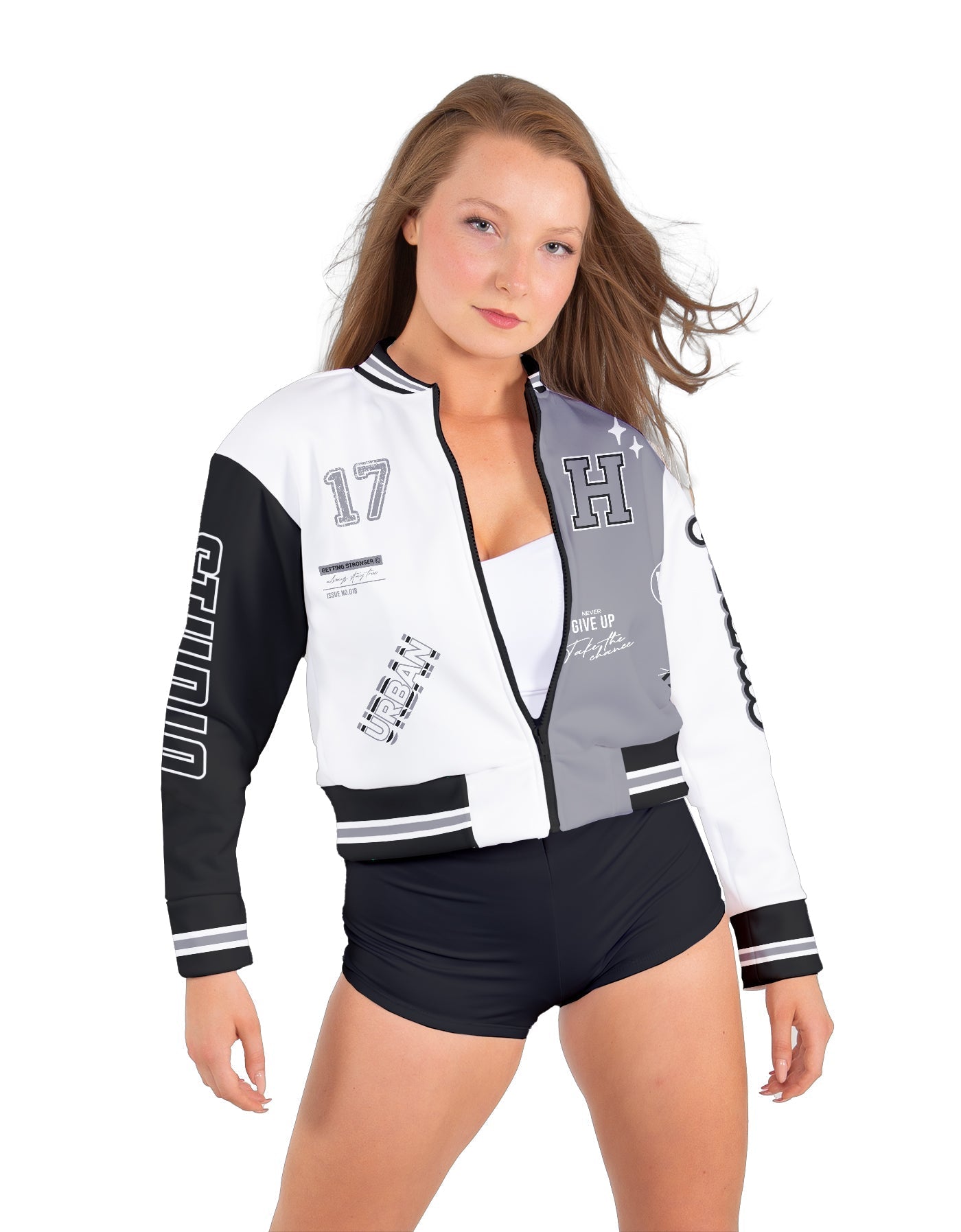 Varsity Cropped Varsity Jacket Low Collar