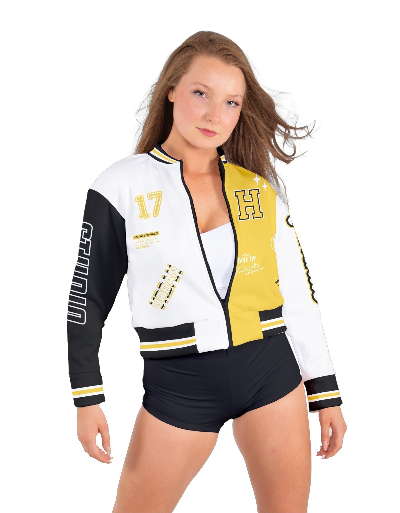 Varsity Cropped Varsity Jacket Low Collar