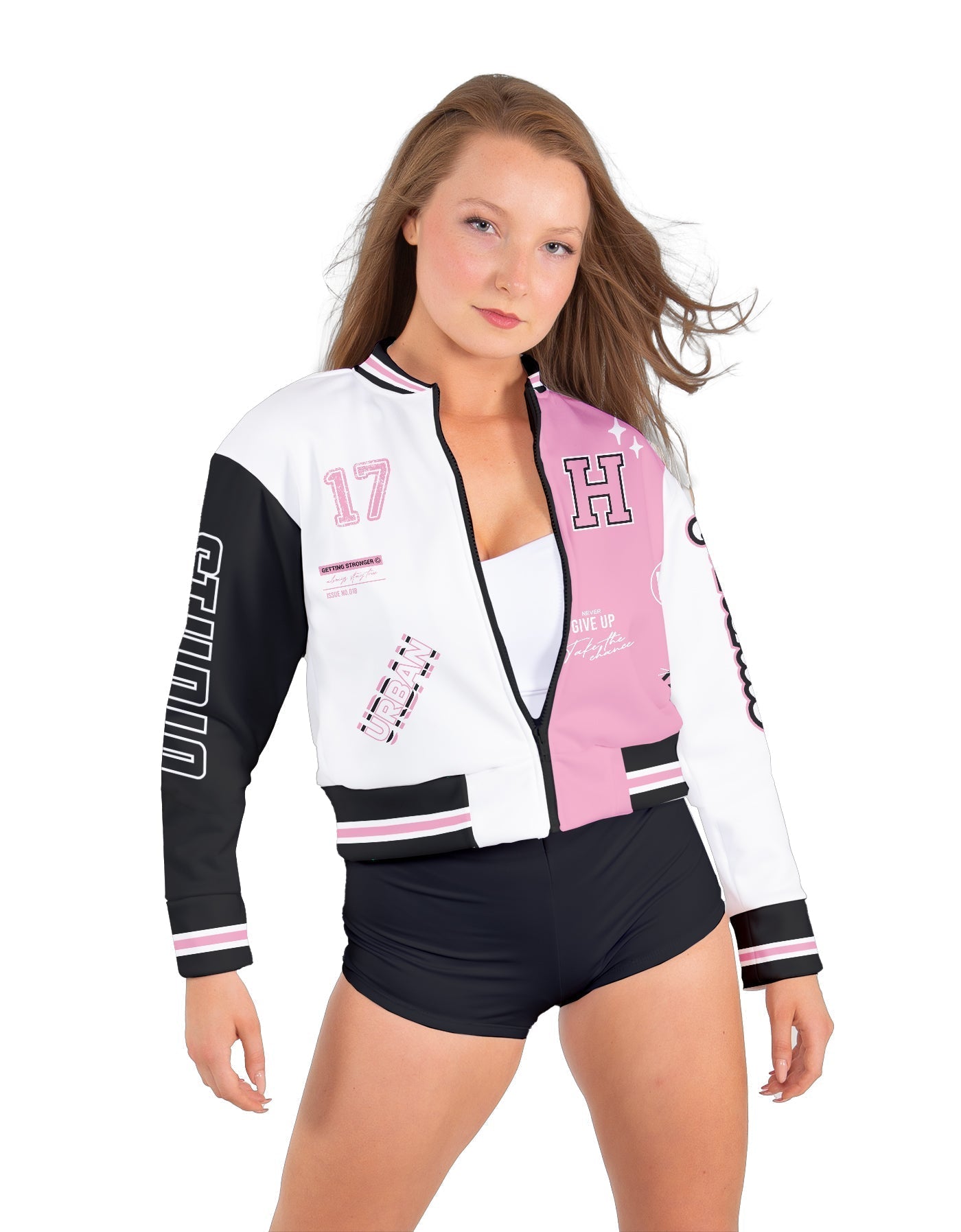 Varsity Cropped Varsity Jacket Low Collar