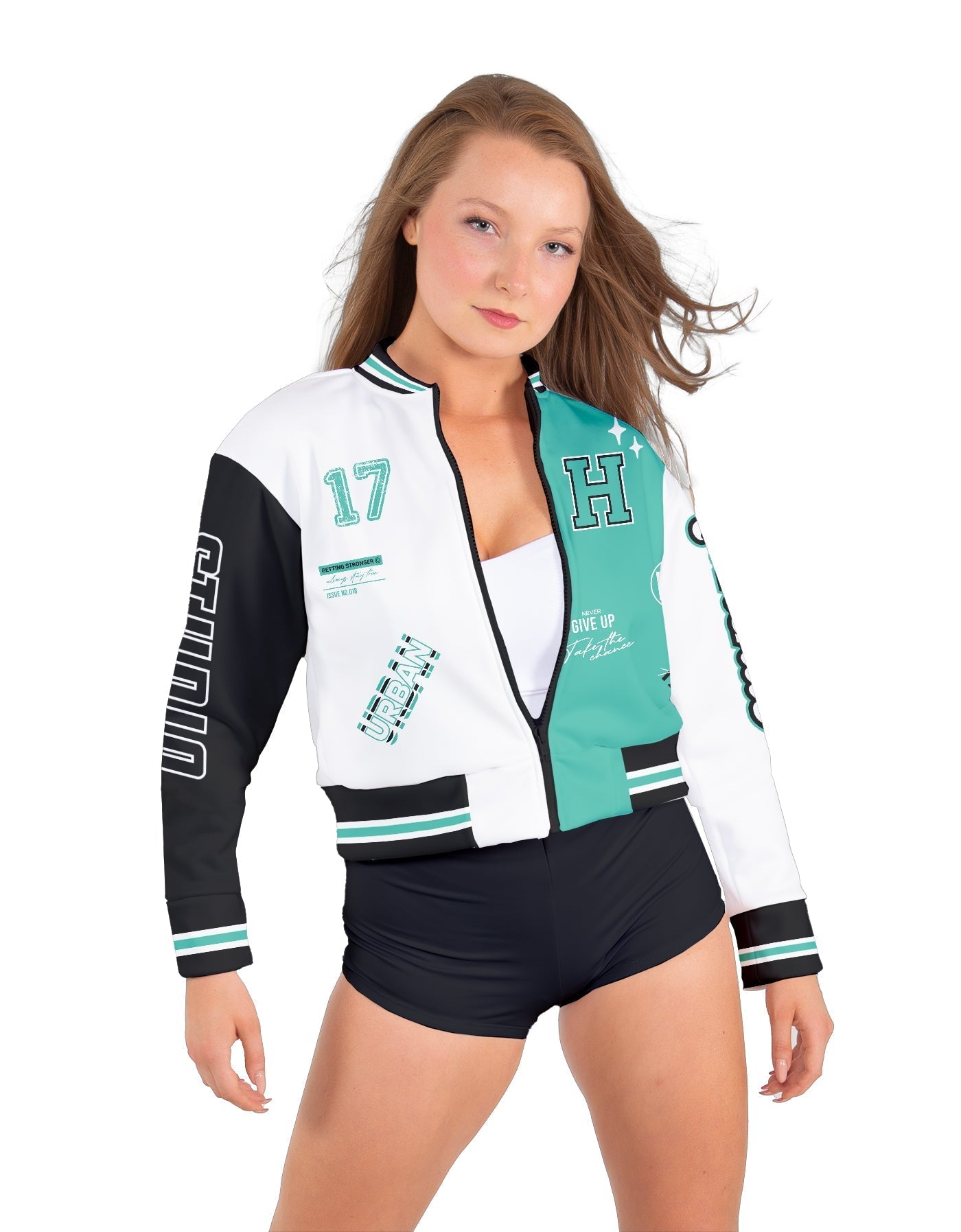 Varsity Cropped Varsity Jacket Low Collar