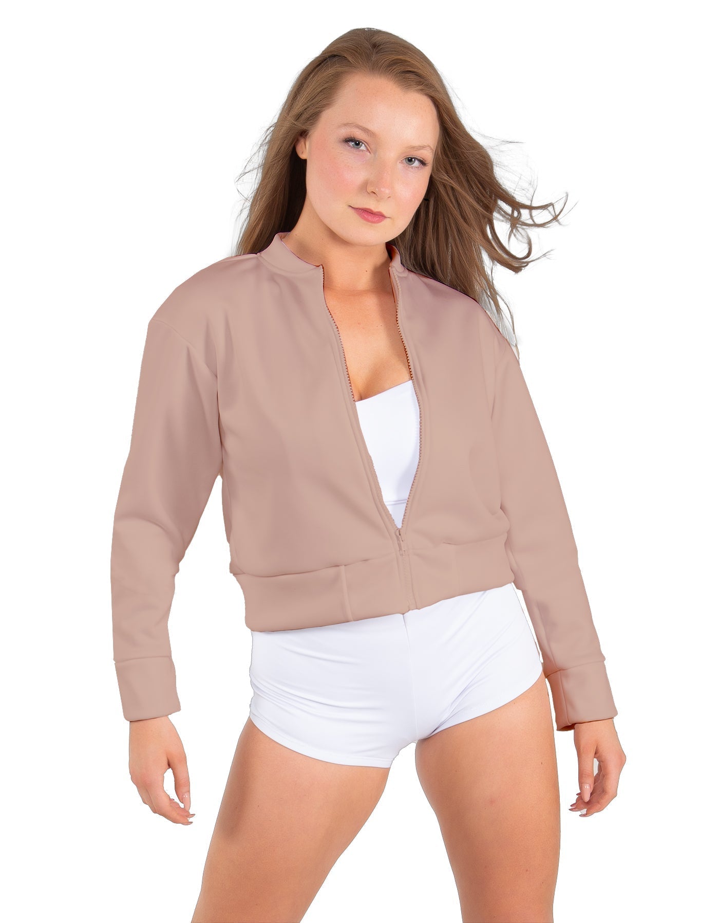 Solid Fleece Cropped Varsity Jacket