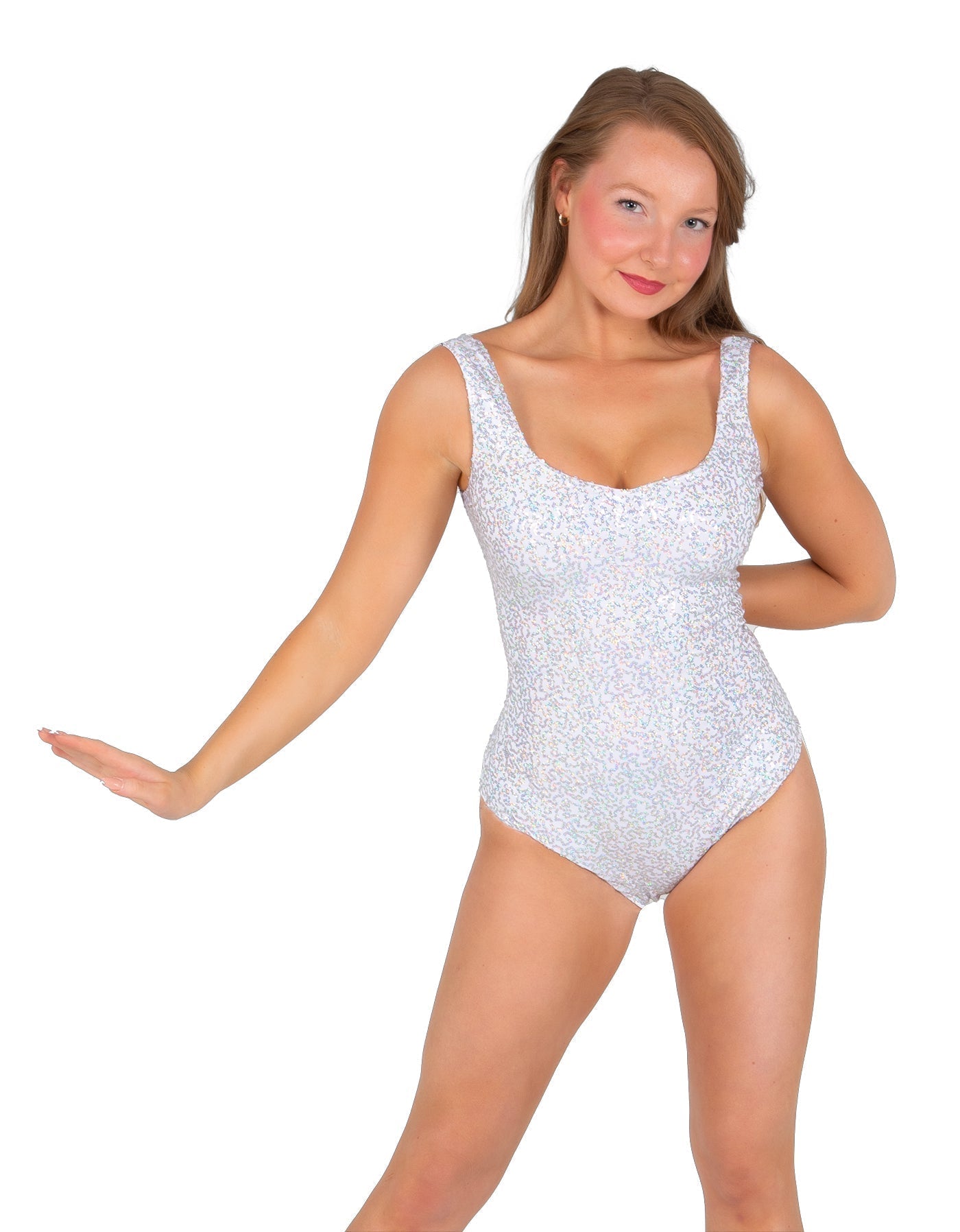 Solid Sequin Tank Leotard