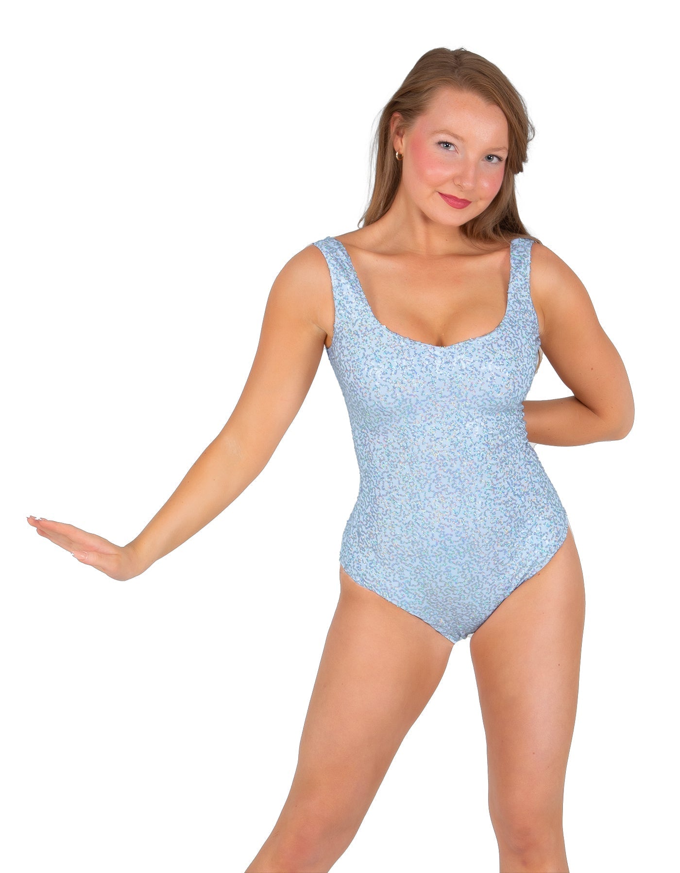 Solid Sequin Tank Leotard