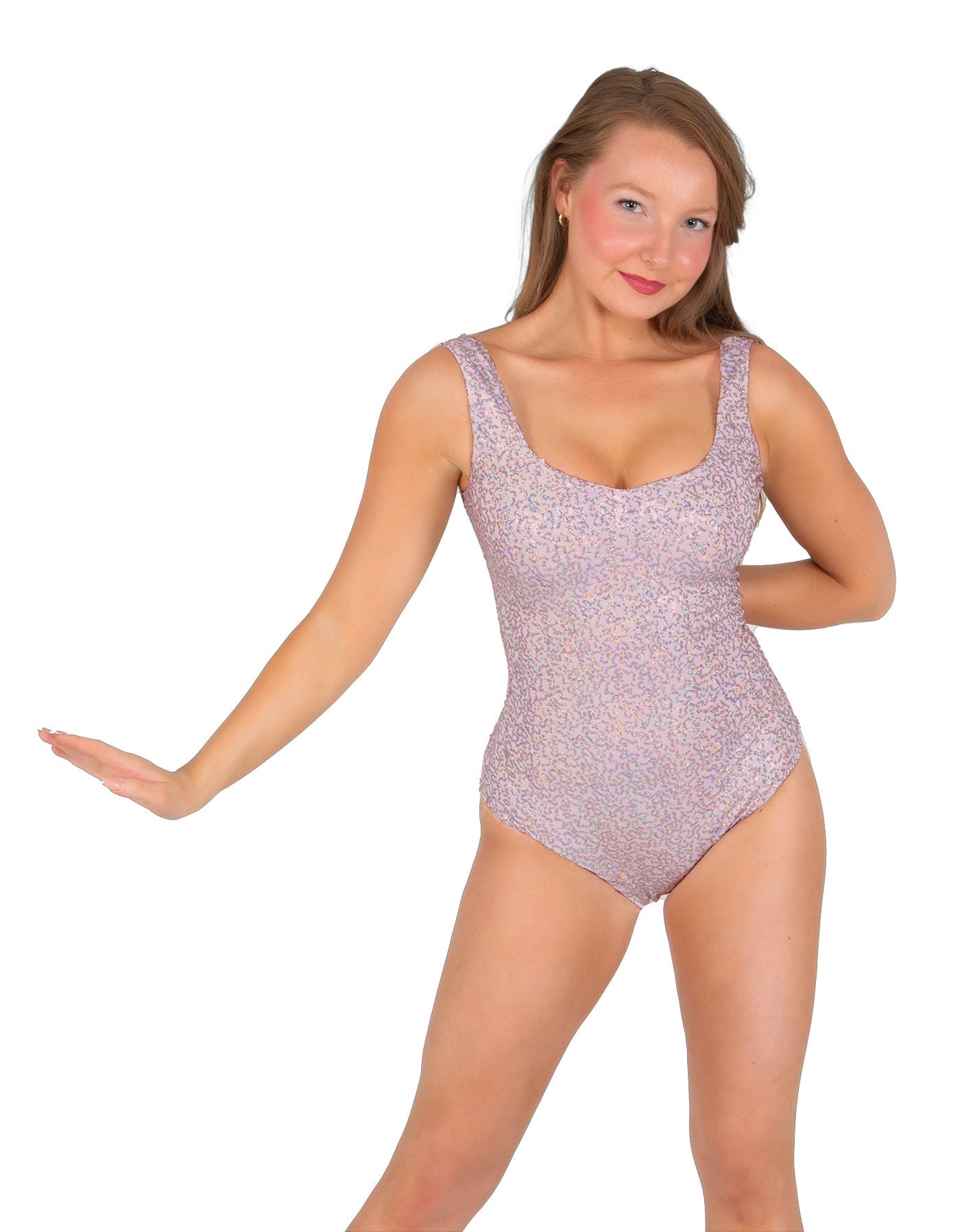 Solid Sequin Tank Leotard