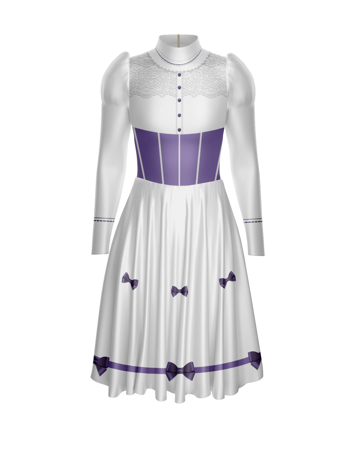 Jolly Holiday LS Puff Sleeve TNeck Dress with Character Skirt