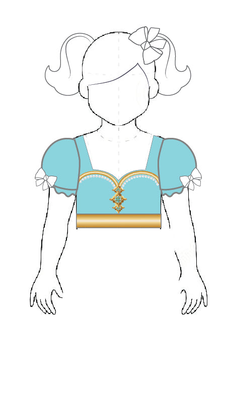 Genie Sweetheart Puff Sleeve Crop Top with Triangle Back