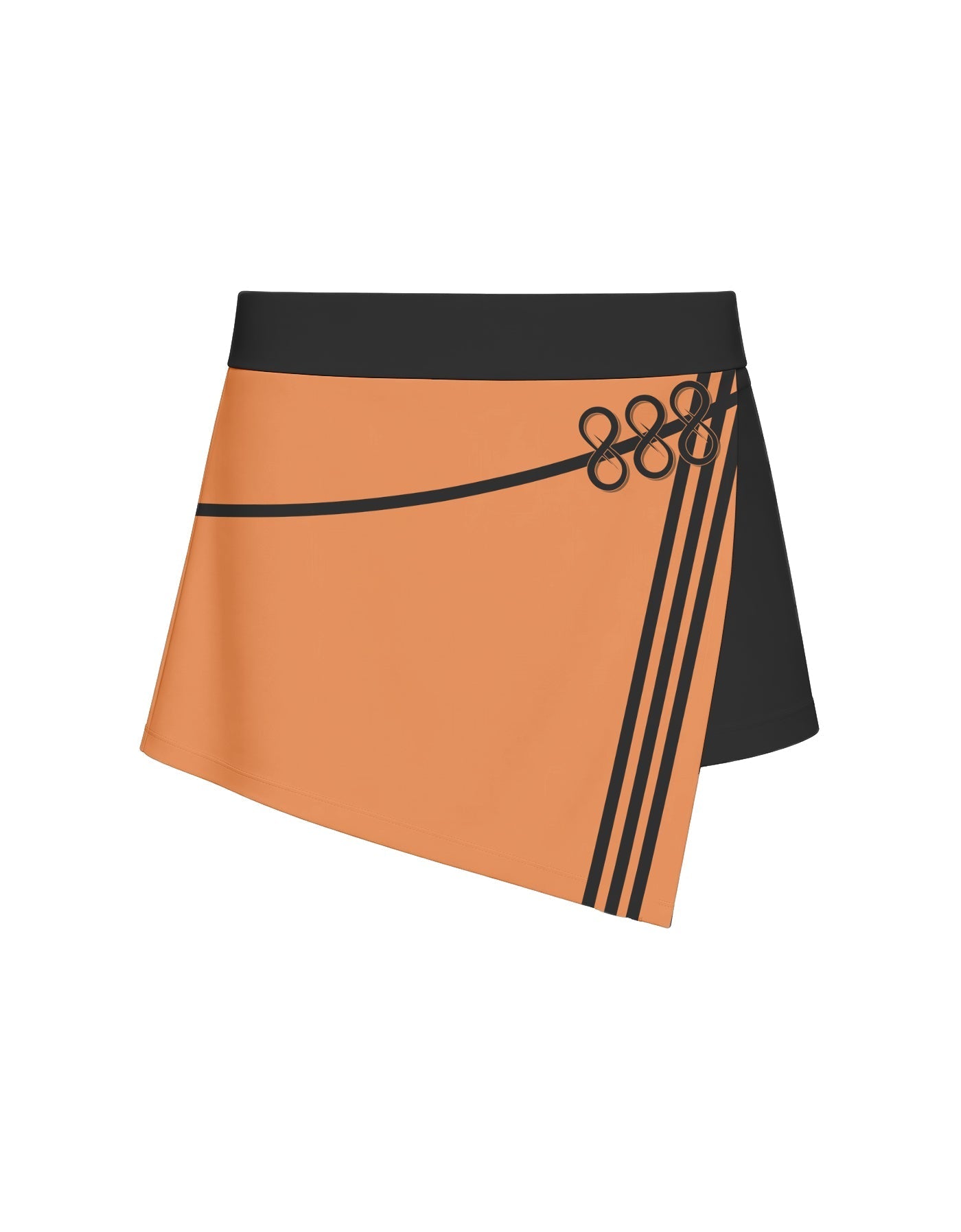 Demon Crows Overlap Panel Skort with Waistband and Panty