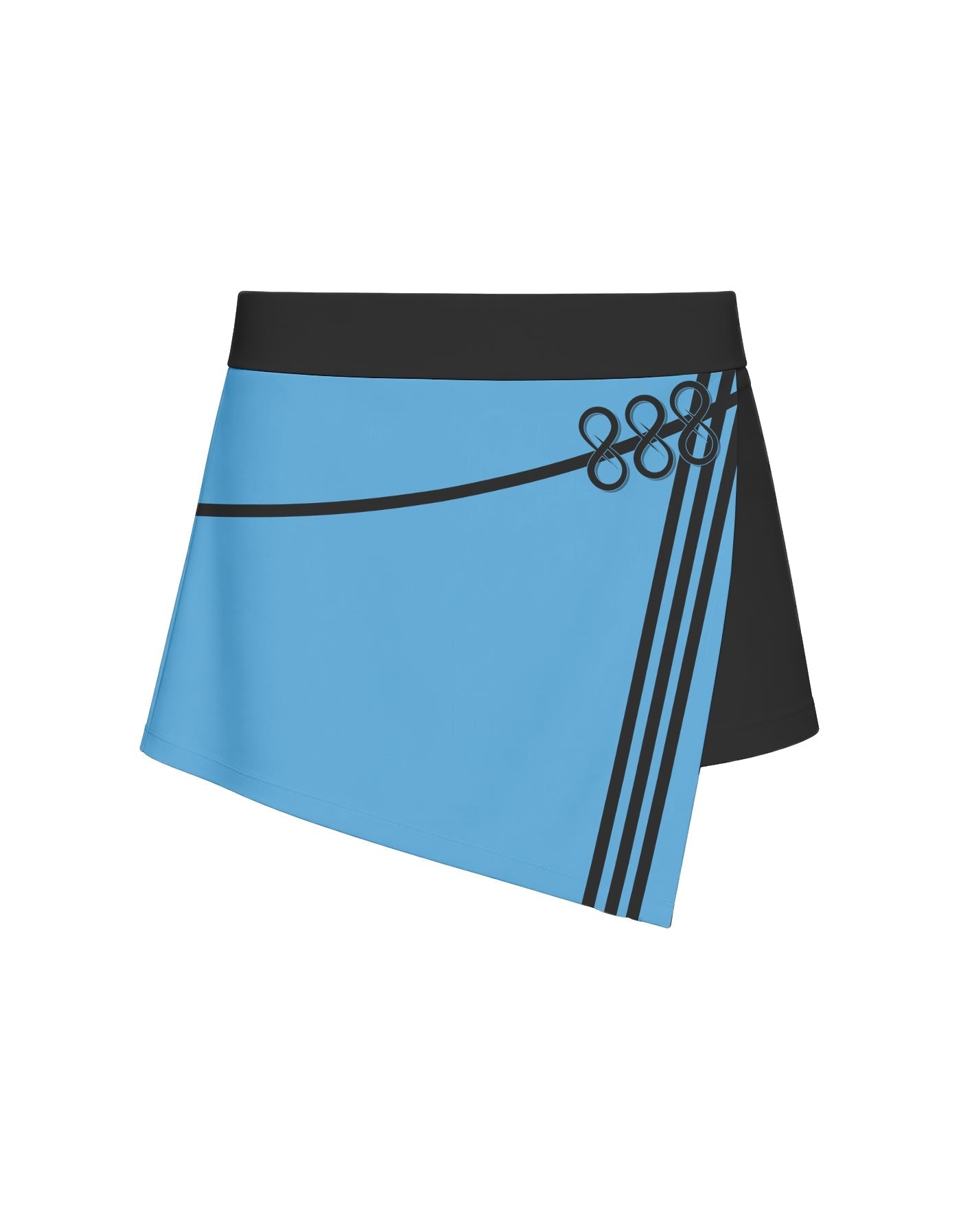 Demon Crows Overlap Panel Skort with Waistband and Panty