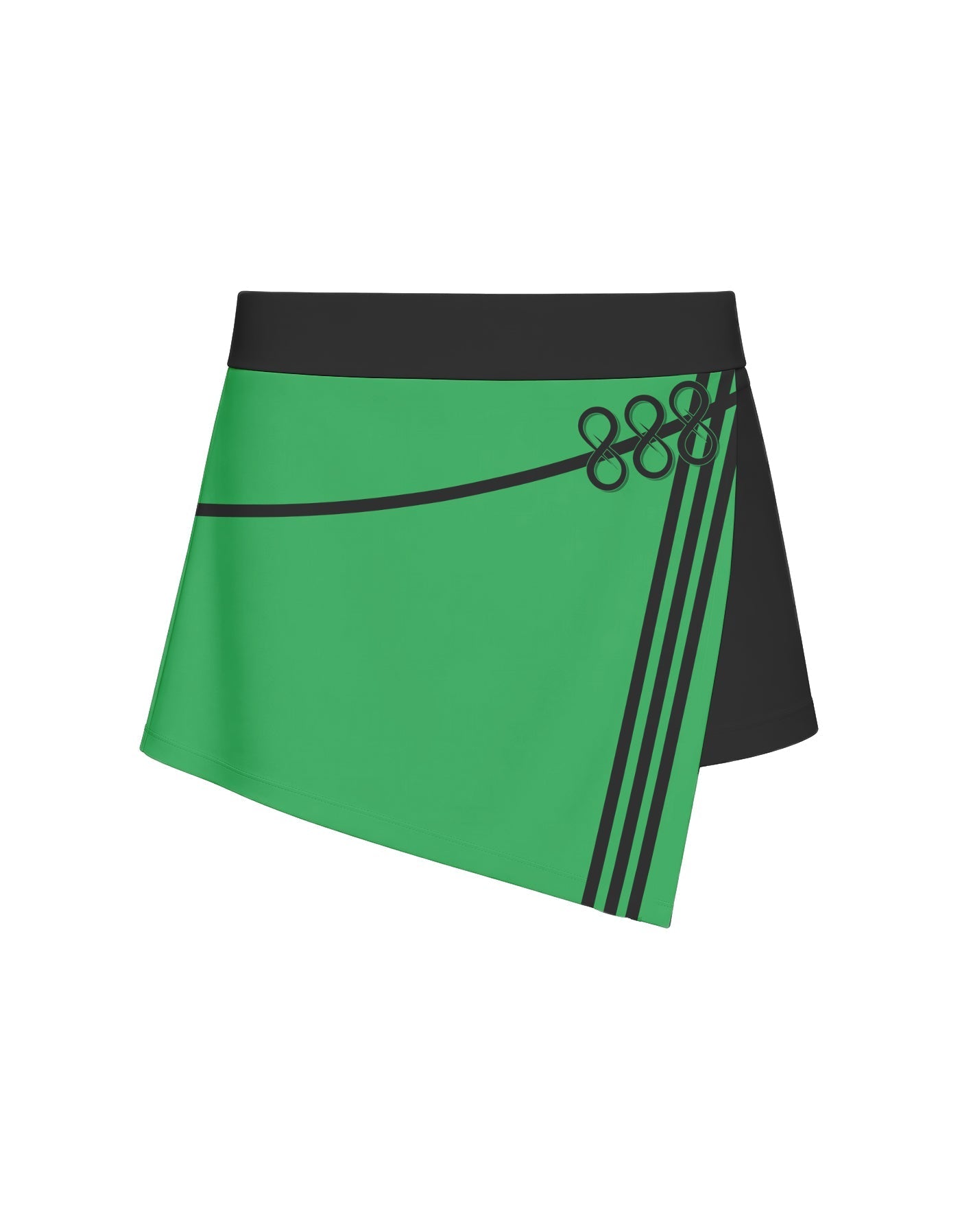 Demon Crows Overlap Panel Skort with Waistband and Panty