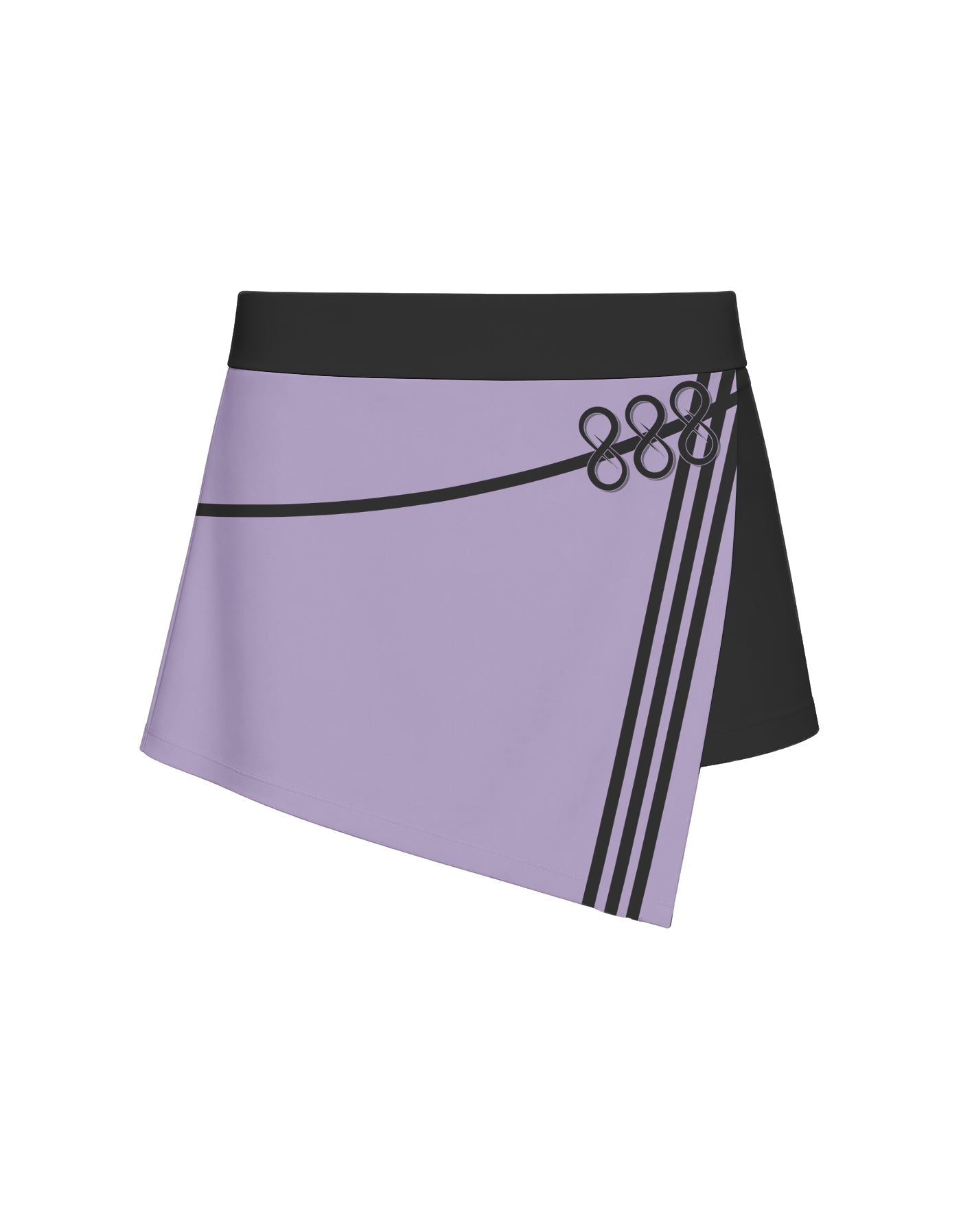 Demon Crows Overlap Panel Skort with Waistband and Panty