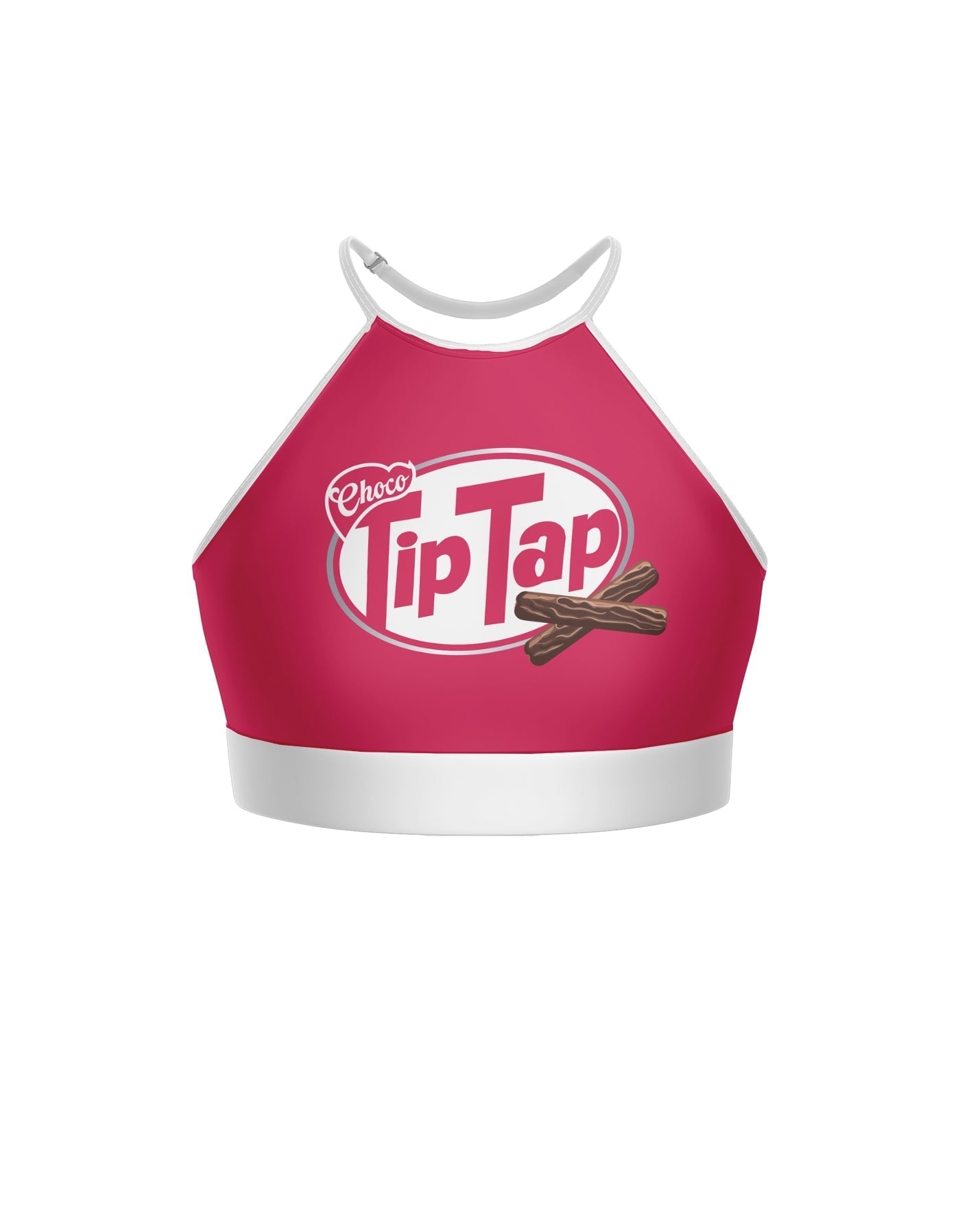 Tip Tap Chocolate Halter Binding Crop Top