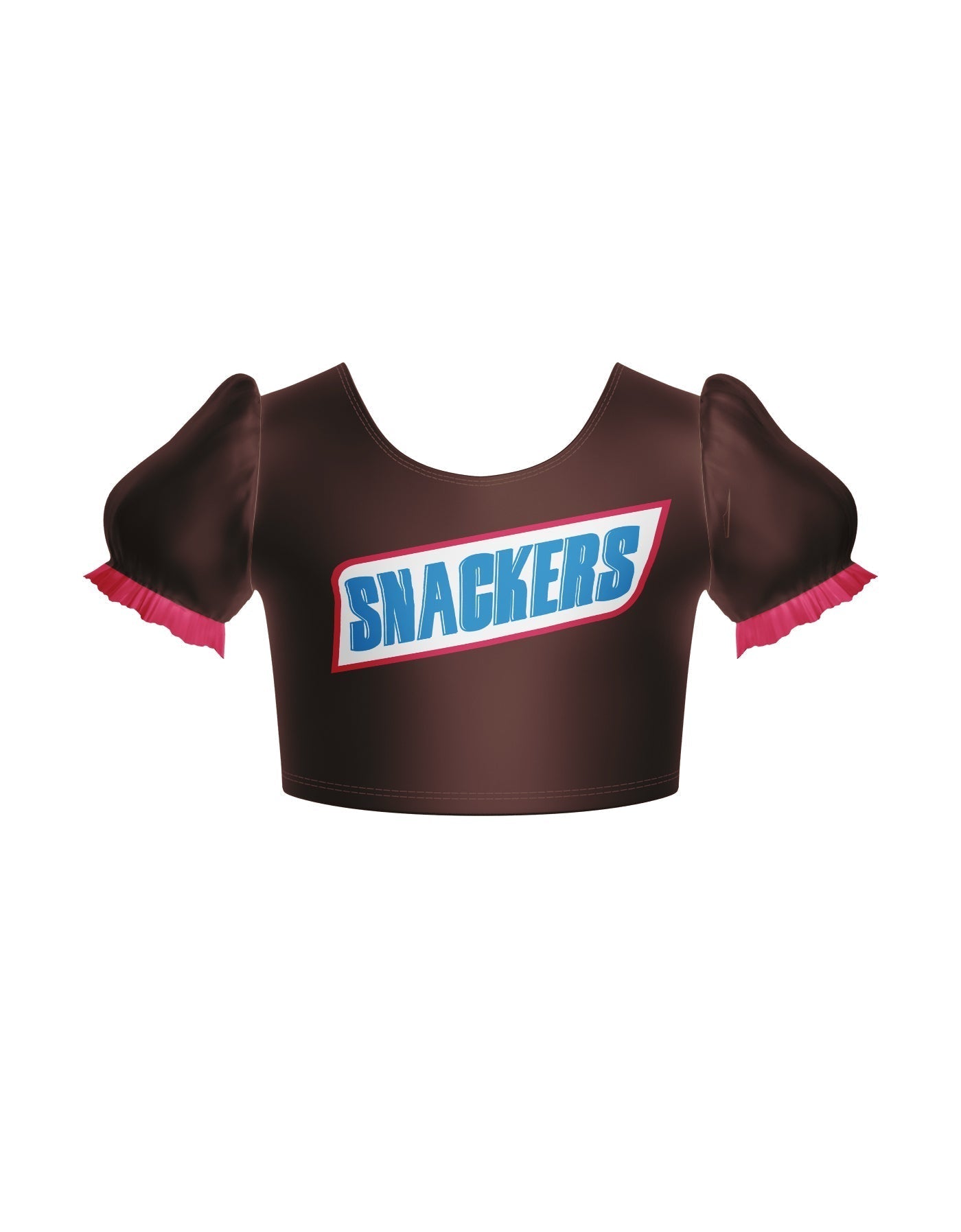 Snackers Chocolate Puff Sleeve Crop Top