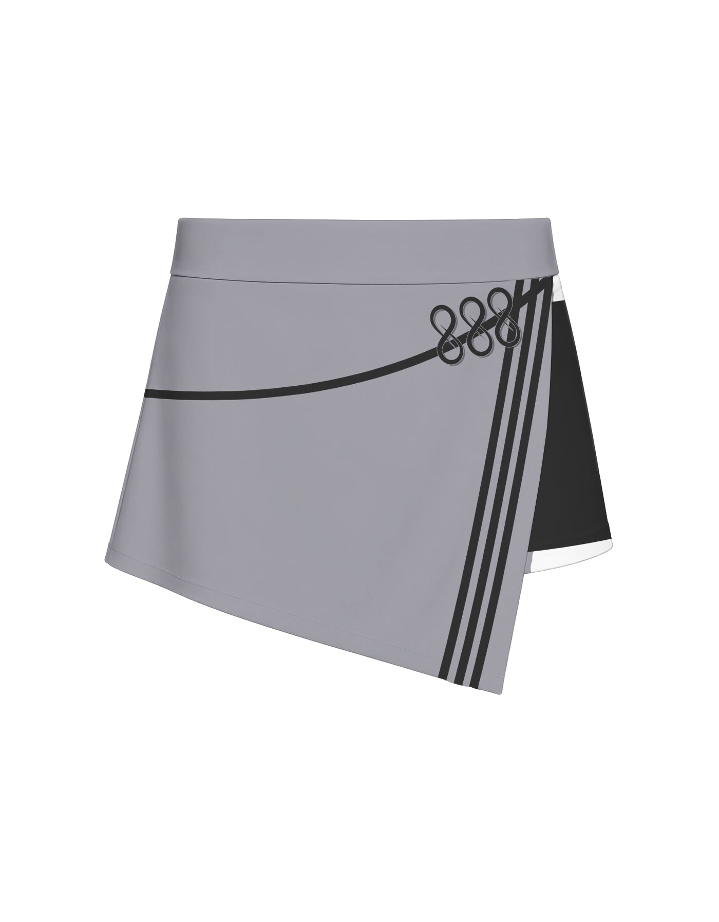 BlackPink Overlap Panel Skort with Waistband and Panty