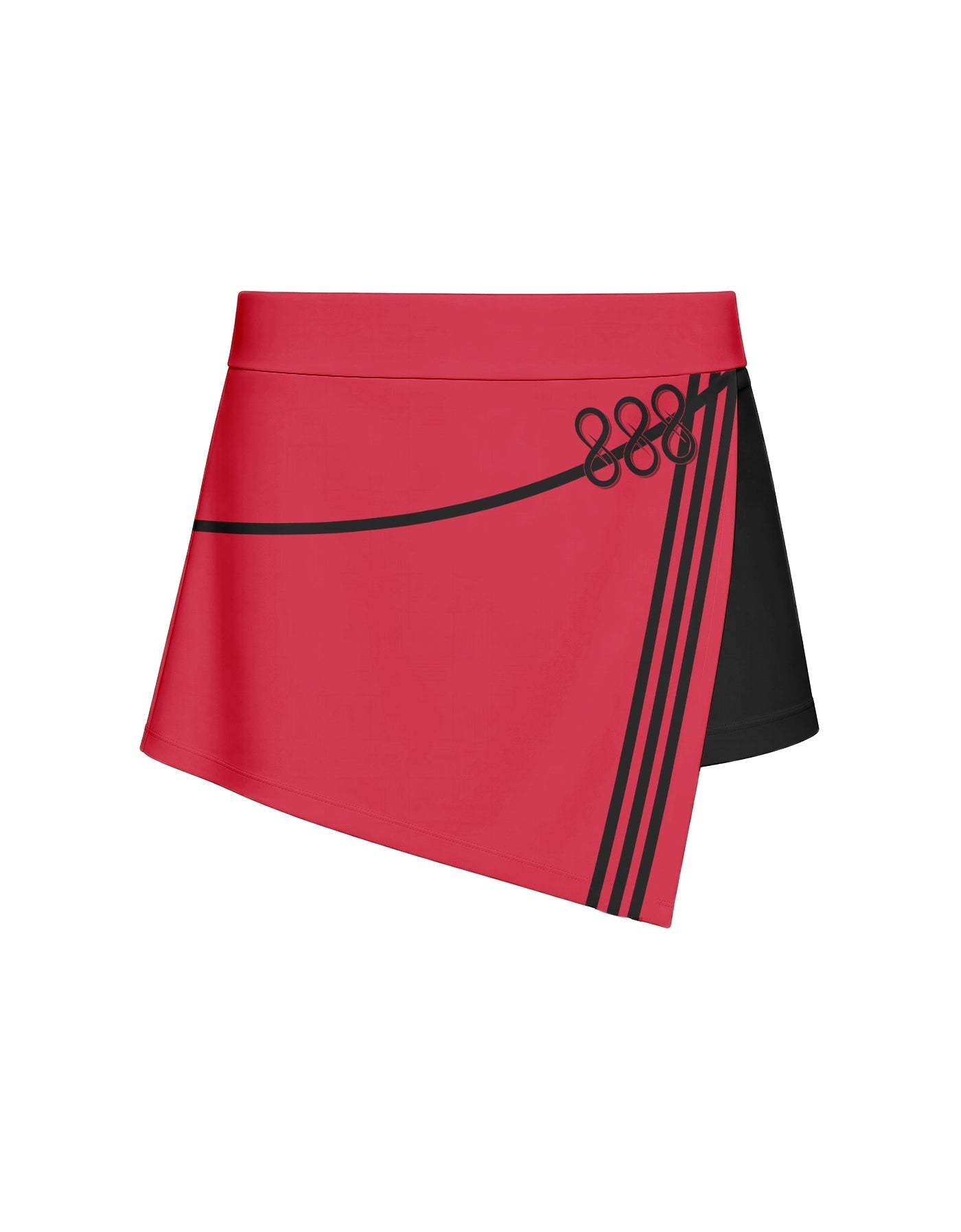 BlackPink Overlap Panel Skort with Waistband and Panty