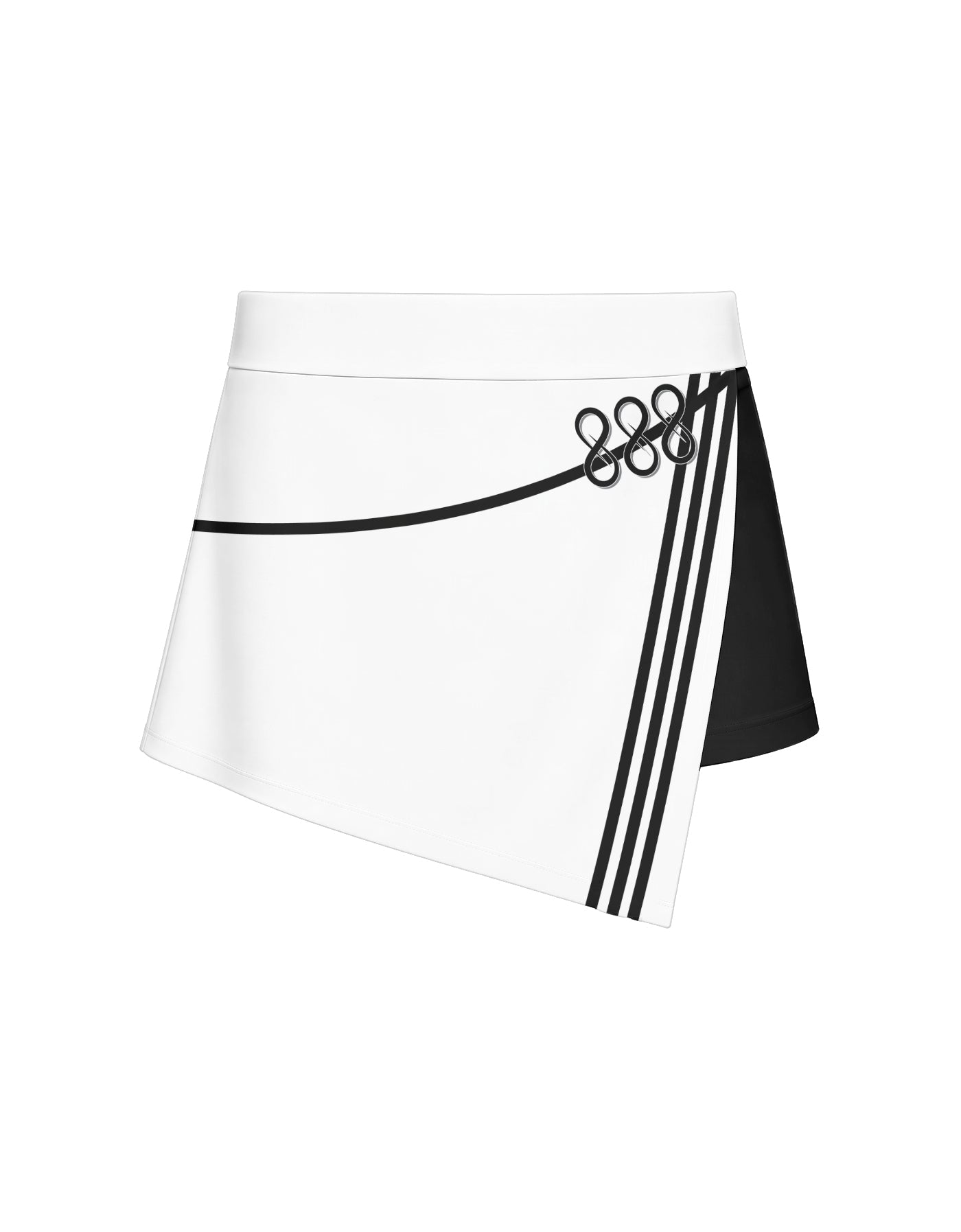BlackPink Overlap Panel Skort with Waistband and Panty