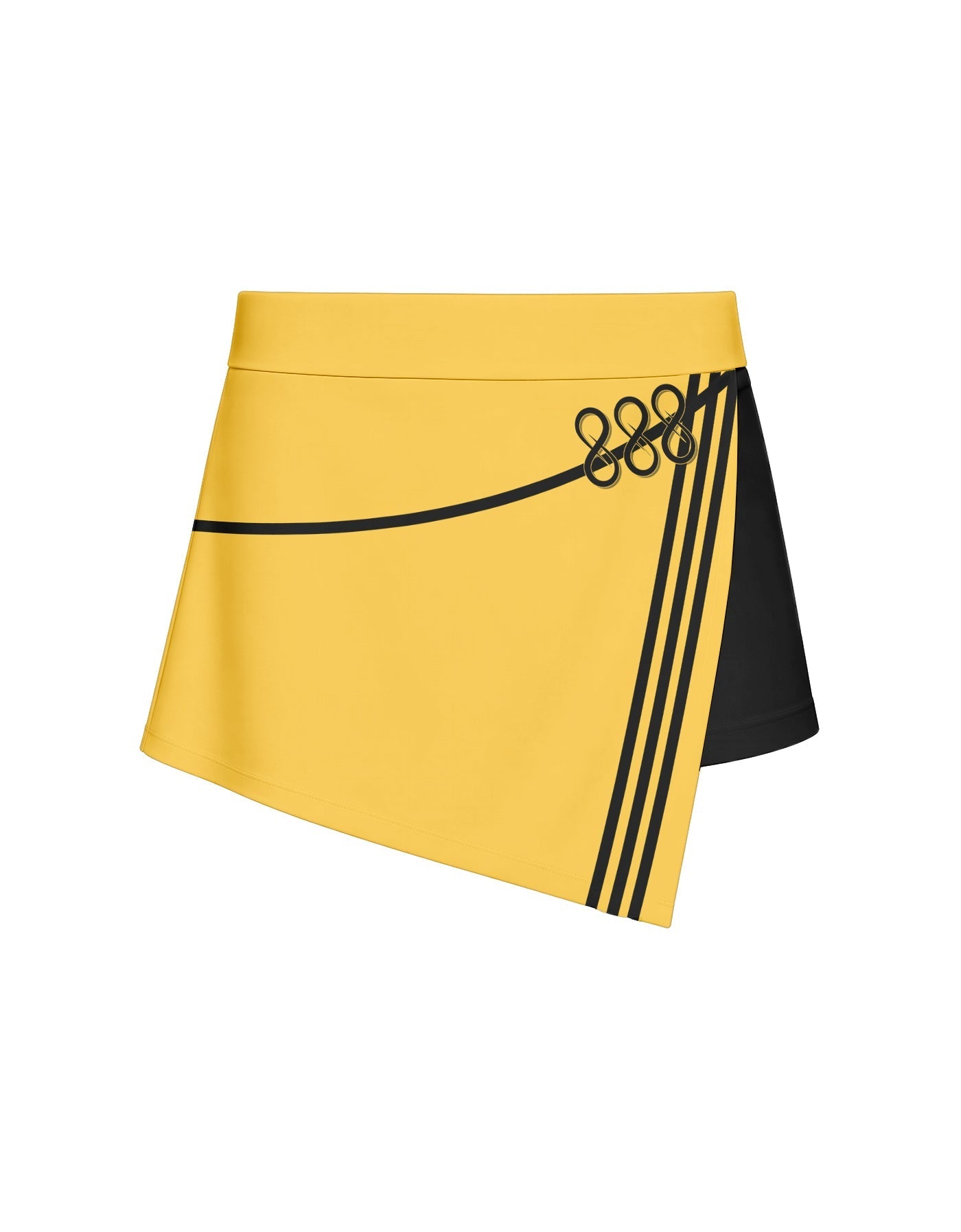 BlackPink Overlap Panel Skort with Waistband and Panty