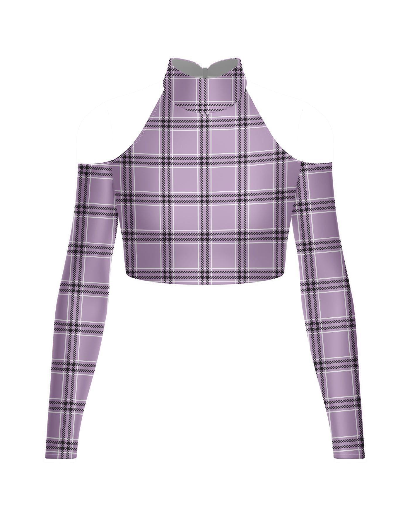 Totally Clueless LS TNeck Keyhole Cold Shoulder Crop Top