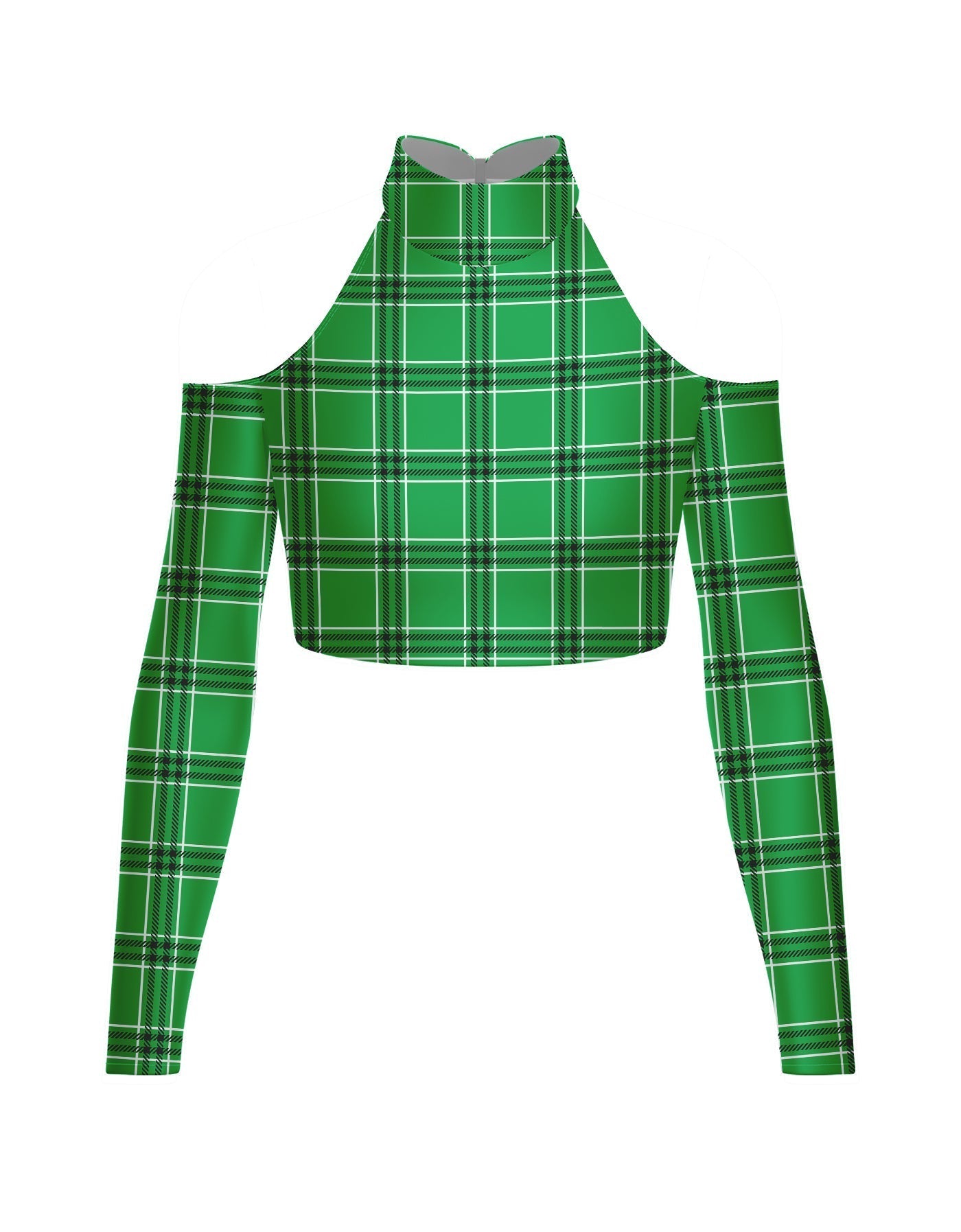 Totally Clueless LS TNeck Keyhole Cold Shoulder Crop Top
