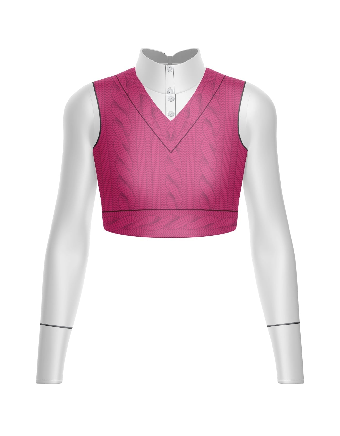 Totally Clueless LS Tneck Keyhole Back Crop Top