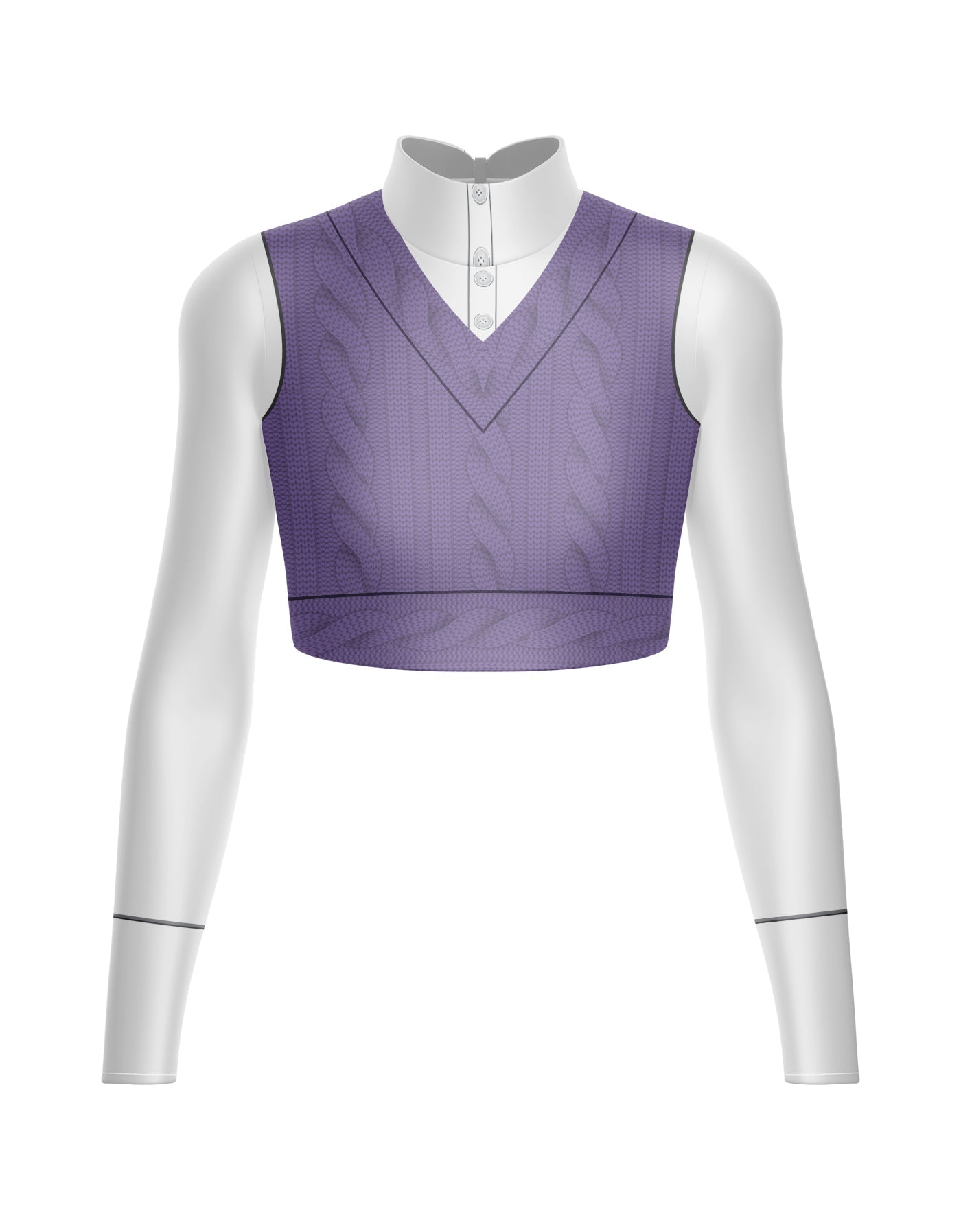 Totally Clueless LS Tneck Keyhole Back Crop Top