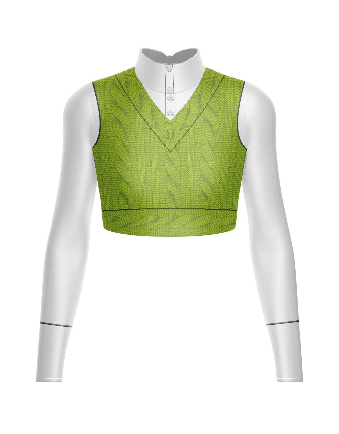 Totally Clueless LS Tneck Keyhole Back Crop Top