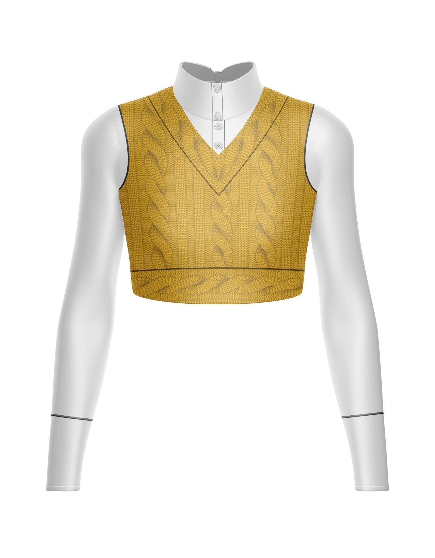 Totally Clueless LS Tneck Keyhole Back Crop Top
