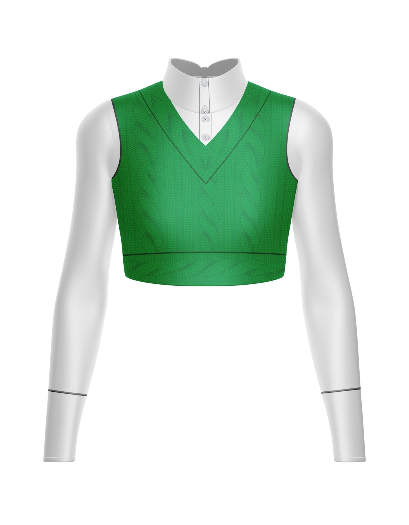 Totally Clueless LS Tneck Keyhole Back Crop Top