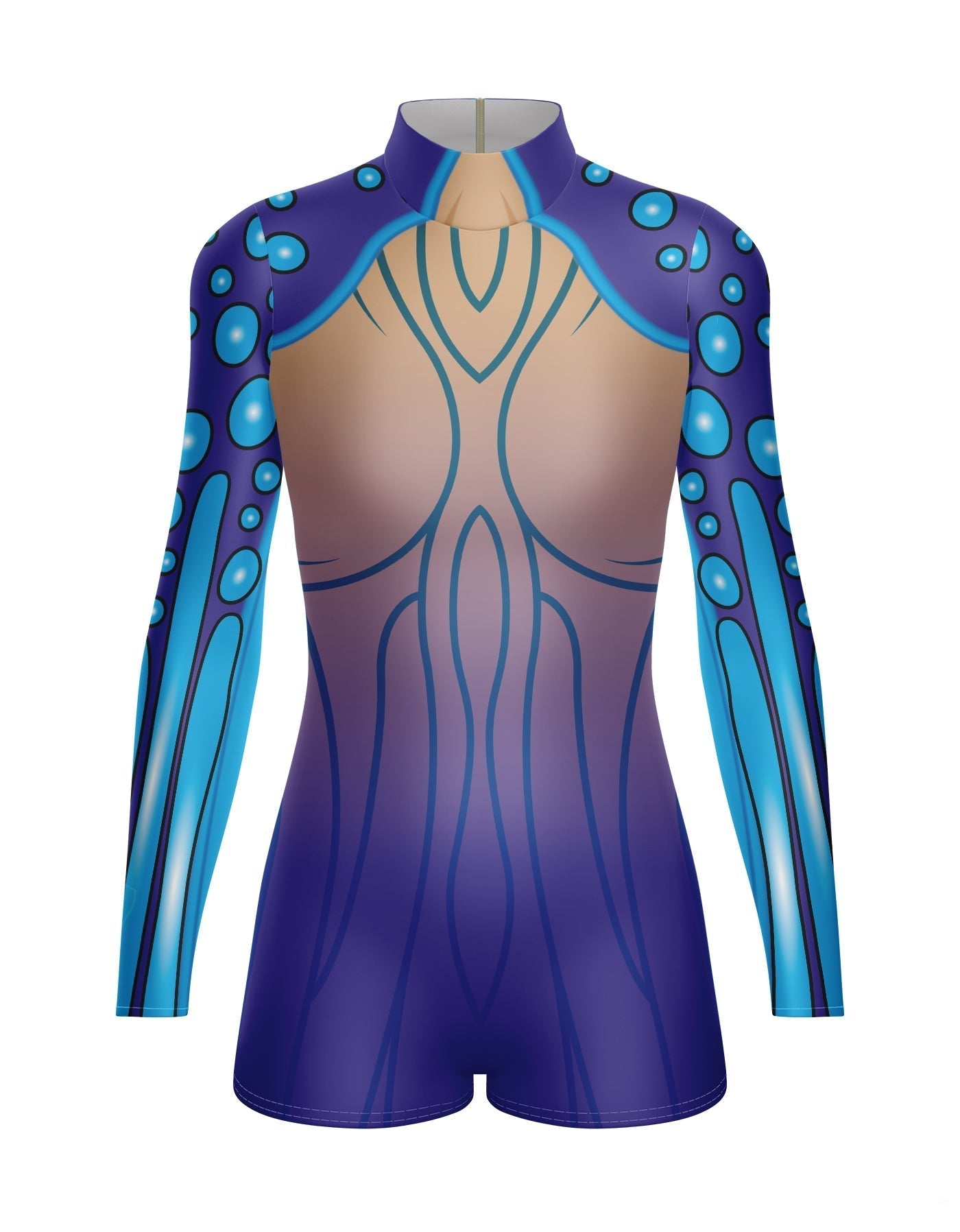 Sea Creature LS Tneck Zipper Back Biketard