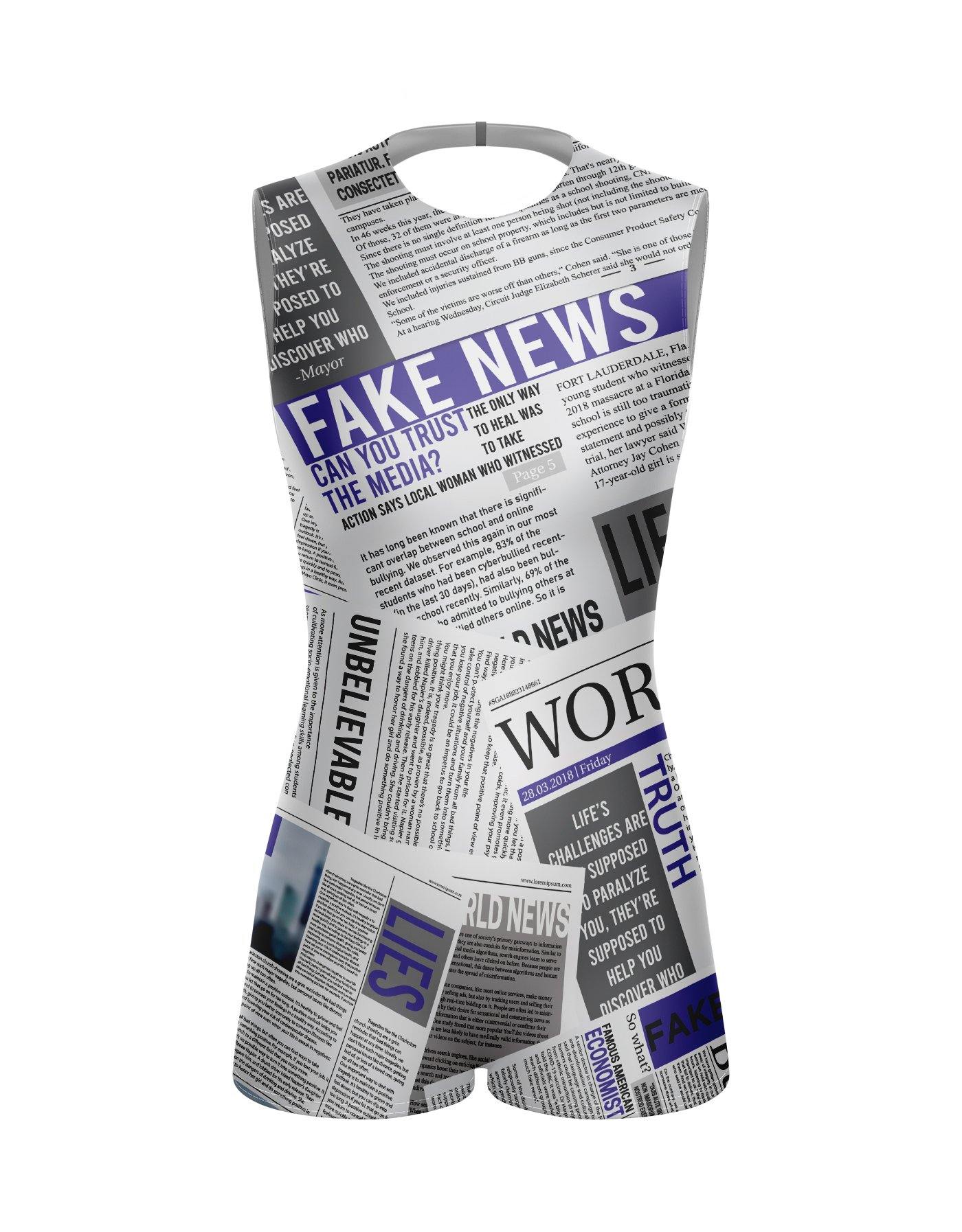 Fake News Sleeveless Open Back Biketard