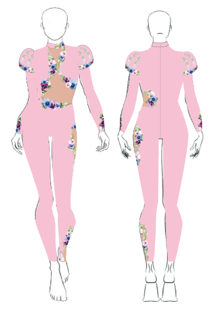 Custom Iris LS Puff Sleeve Unitard