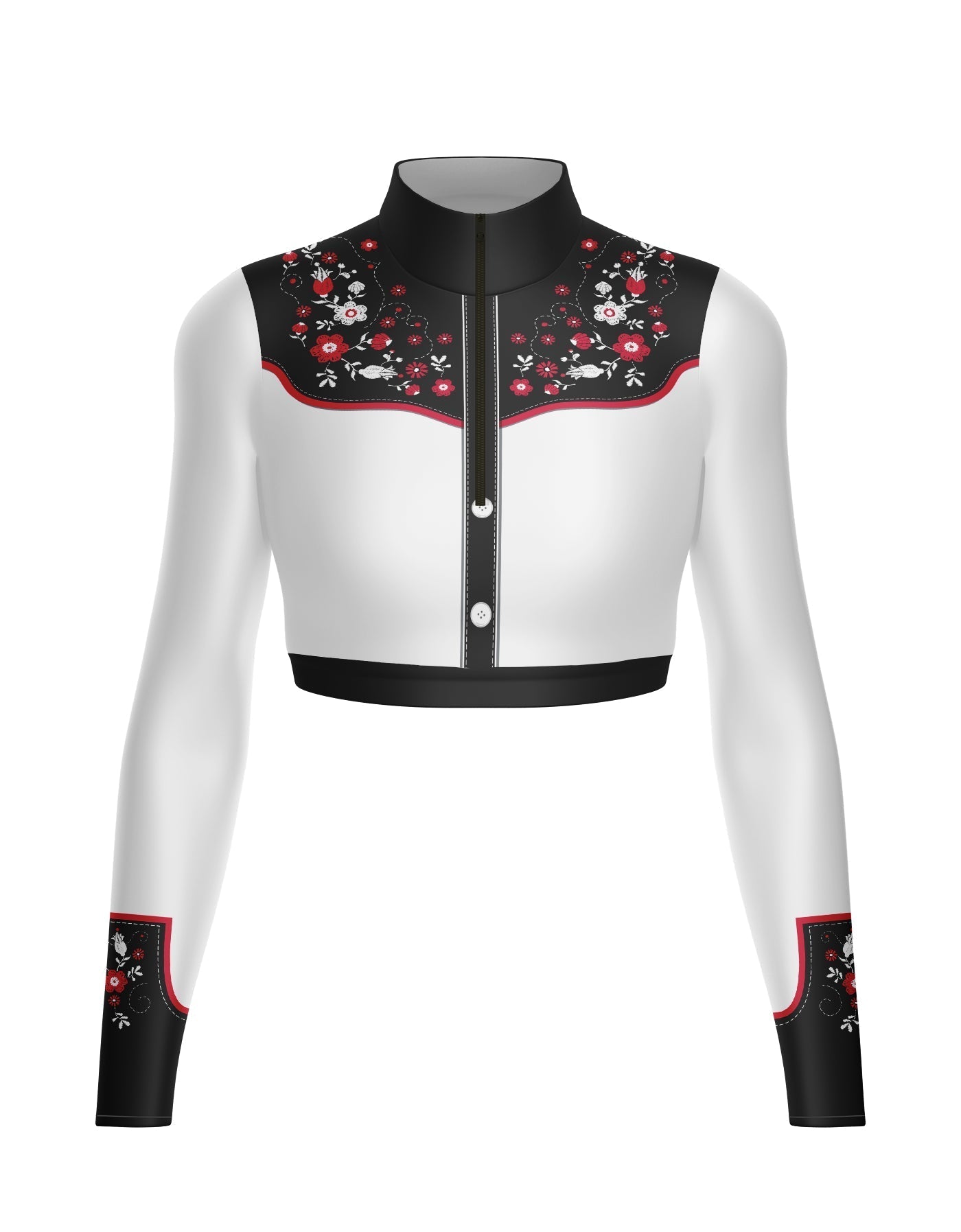 Nashville LS Tneck Zipper Front Crop Top