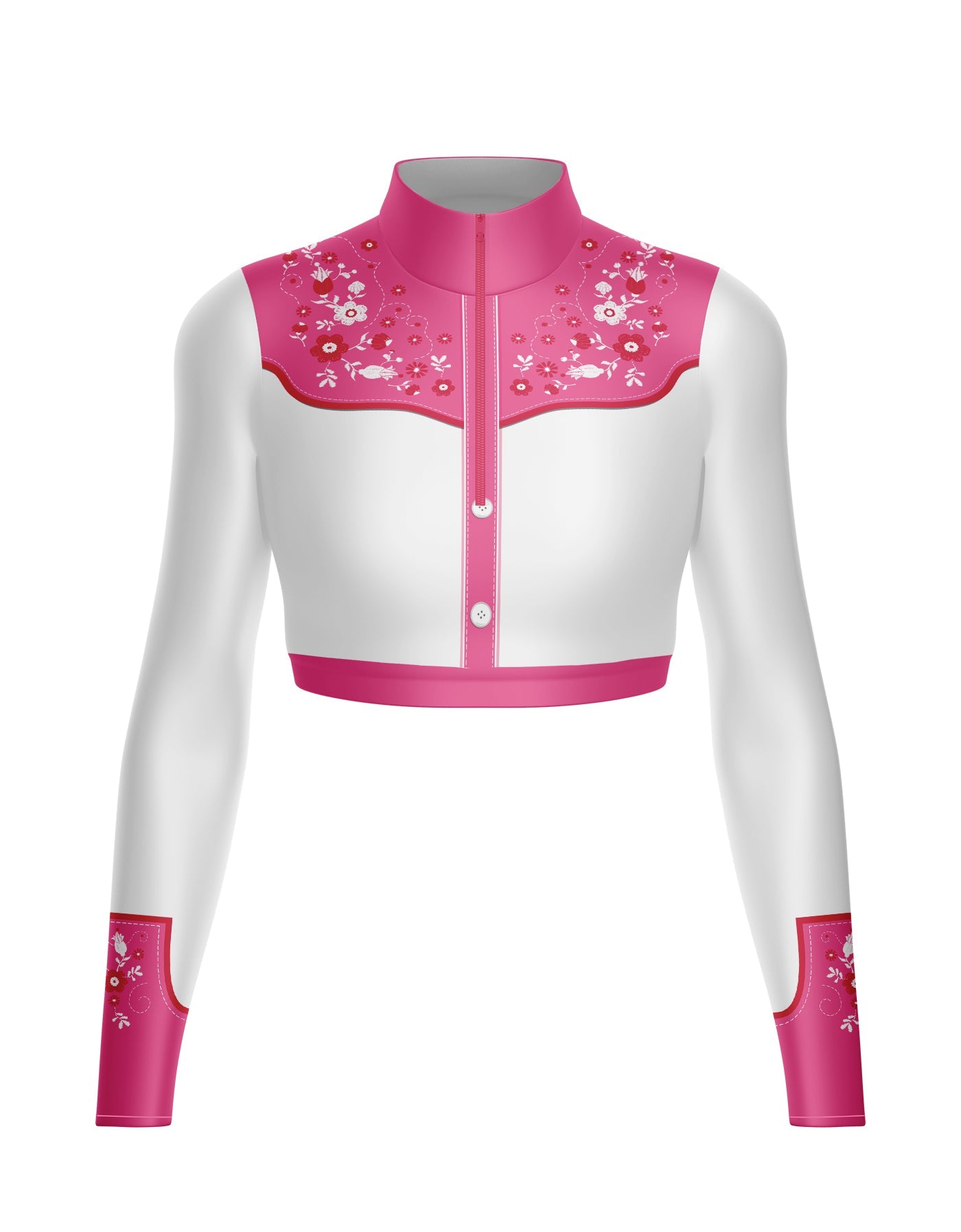 Nashville LS Tneck Zipper Front Crop Top