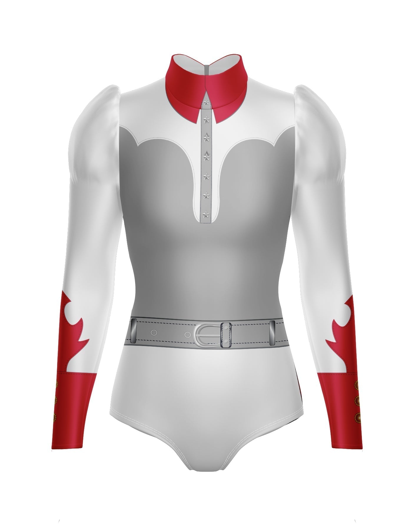 Rodeo Carter Long Puff Sleeve with TNeck and Keyhole Back Leotard