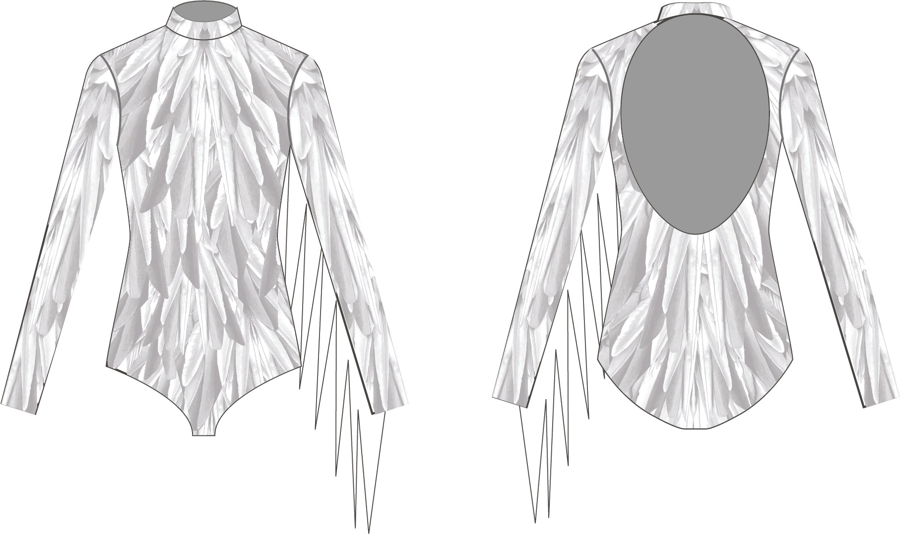 Custom Raven with Fringe on left sleeve only