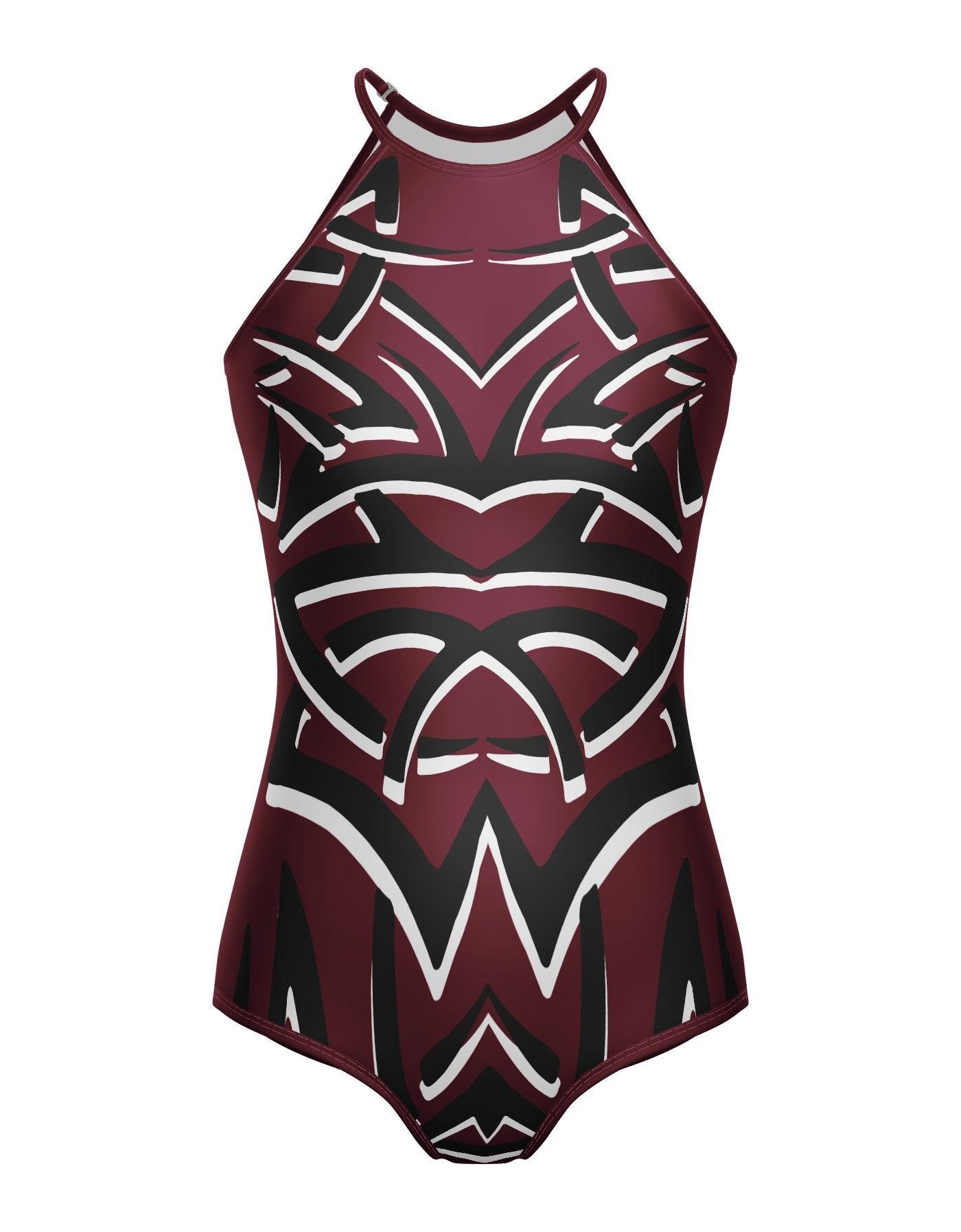 Tribal Coloured Halter Leotard