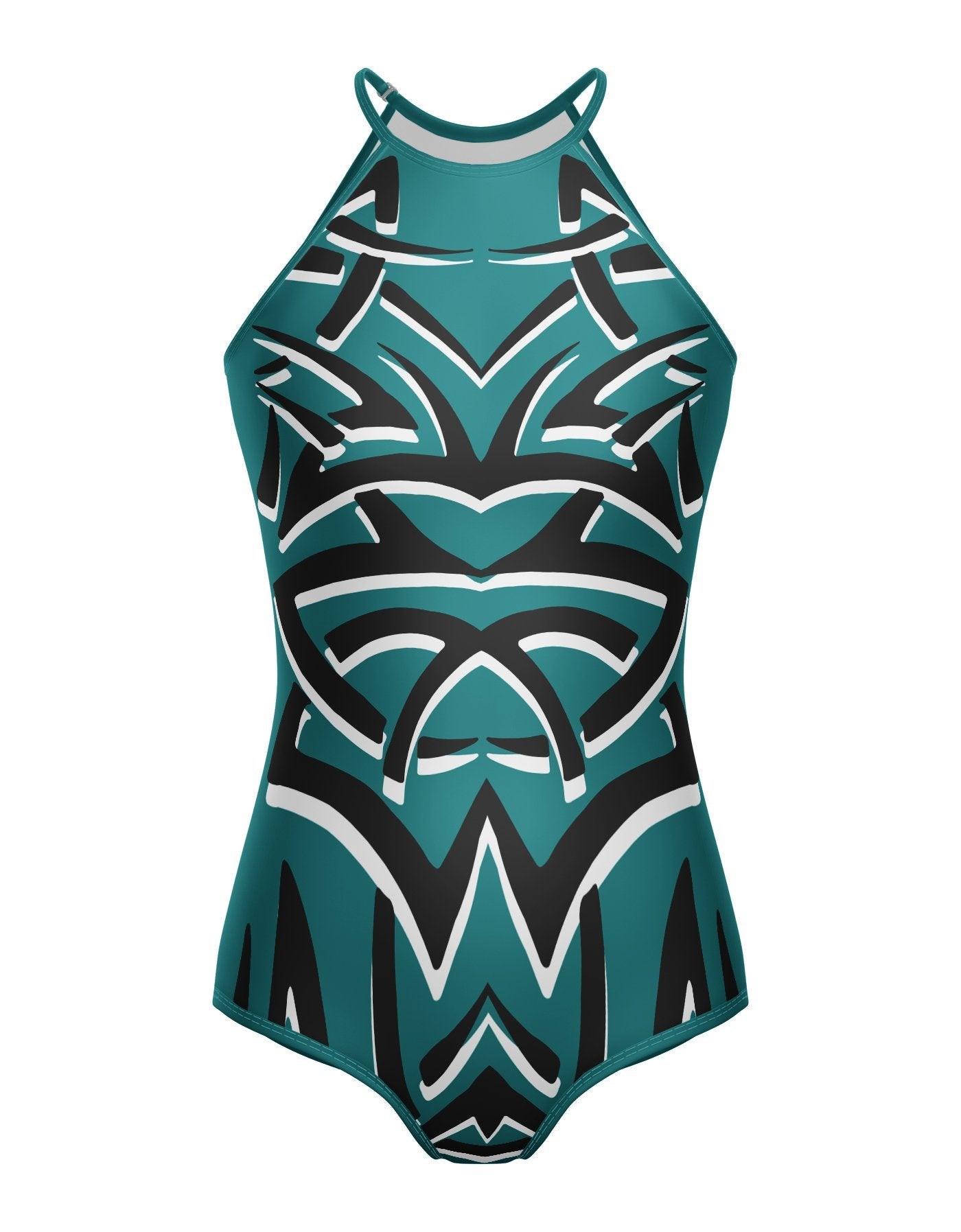 Tribal Coloured Halter Leotard