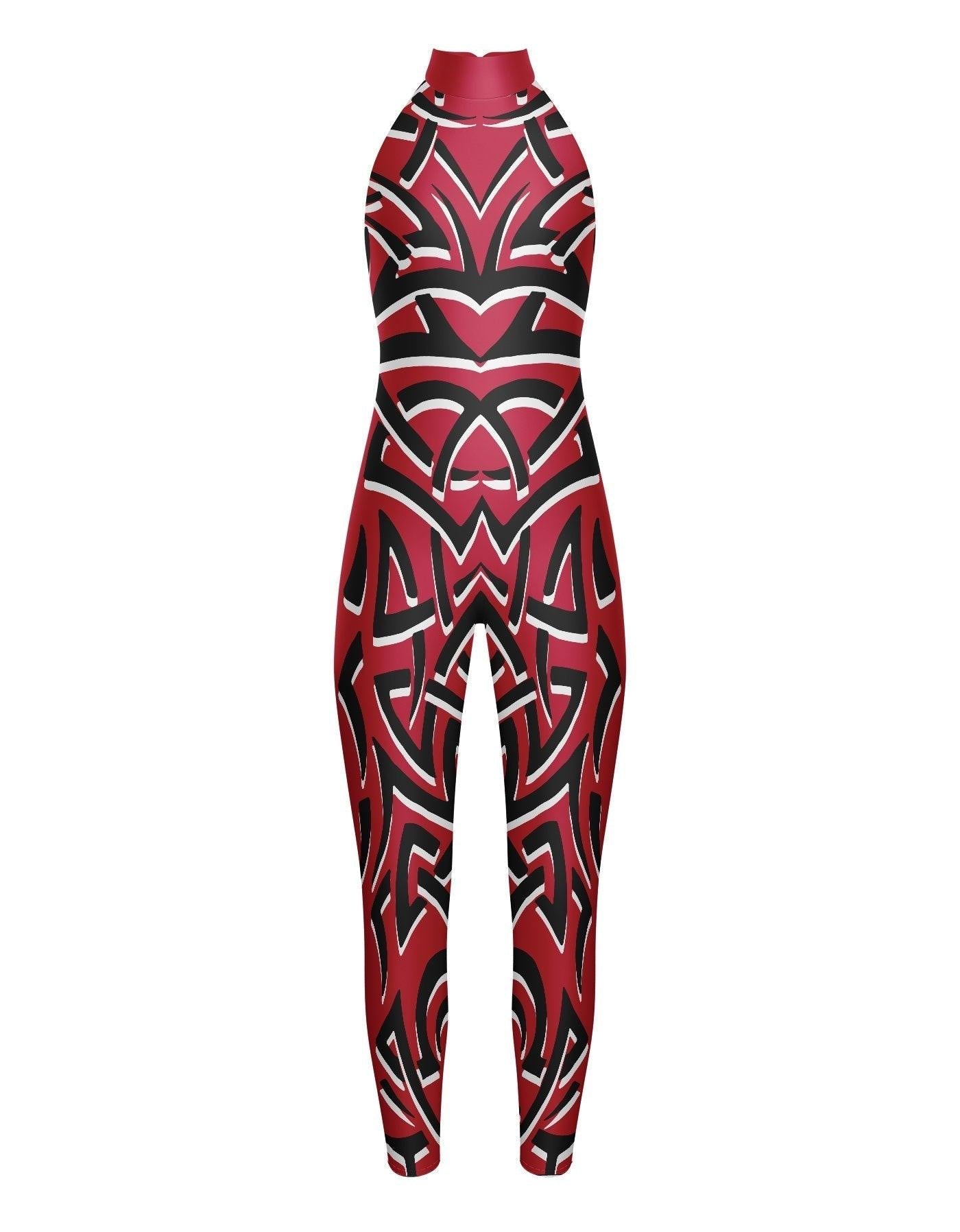 Tribal Coloured Halter Unitard