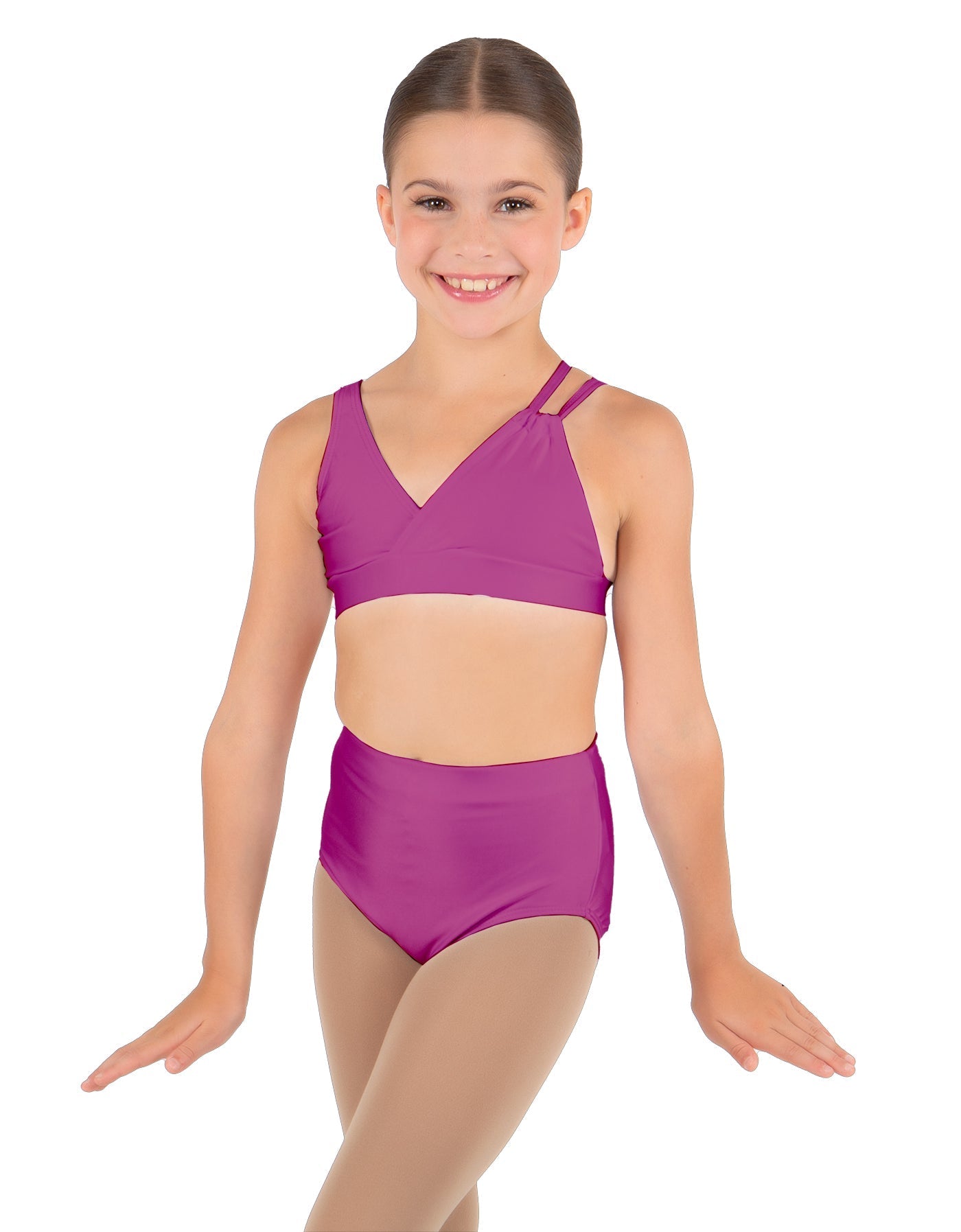 Solid Lycra Asymetric Bra