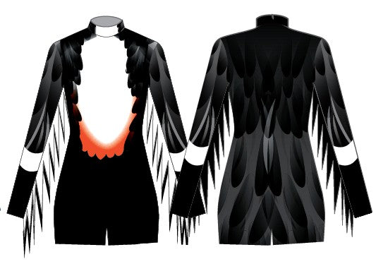 Wild Toucan LS Tneck Zipper Back Biketard