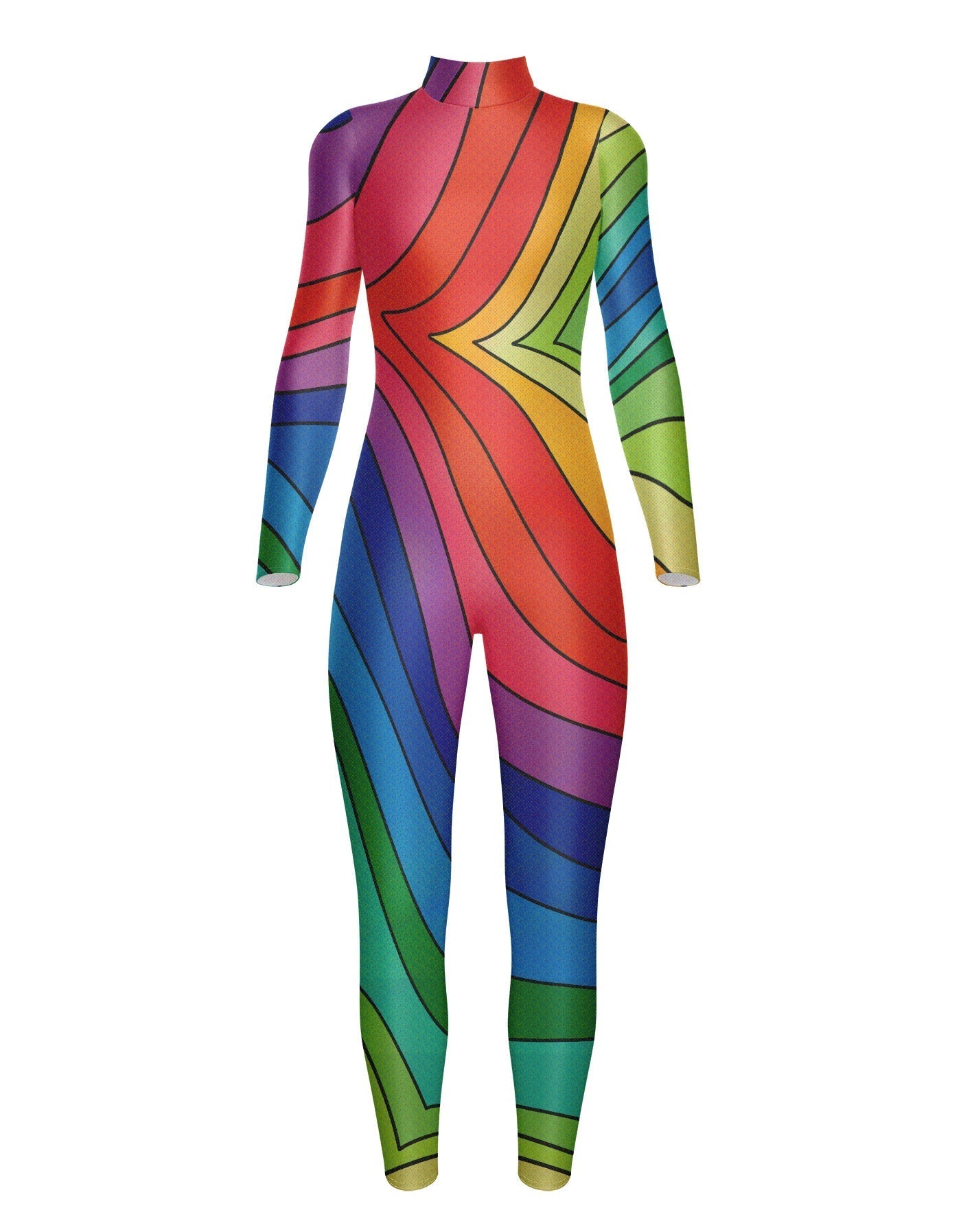 Love the 60s LS Tneck Zipper Back Unitard