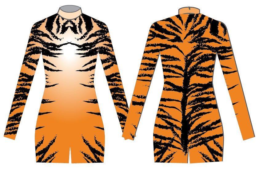 Wild Tiger LS Tneck Zipper Back Biketard