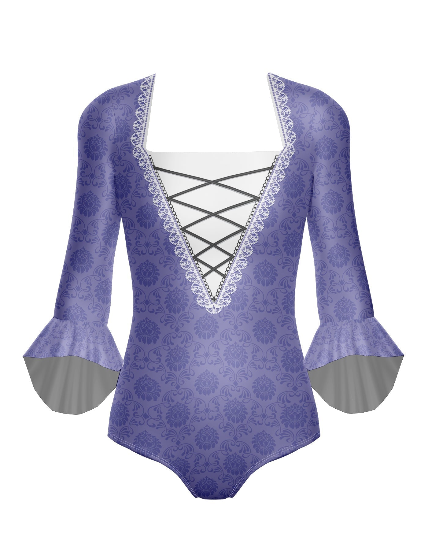 Marie Antoinette Square Neck Leotard with Cuff