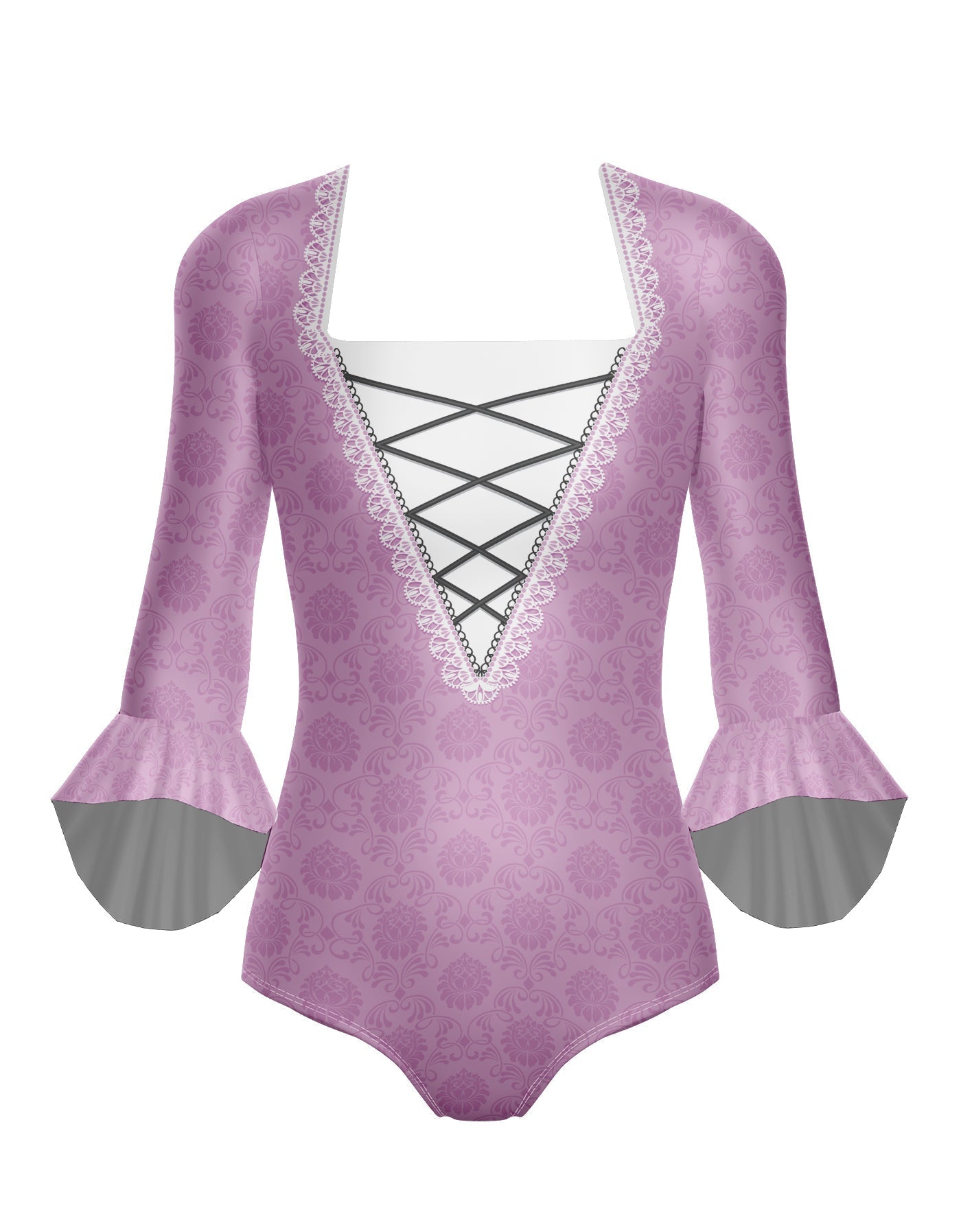 Marie Antoinette Square Neck Leotard with Cuff