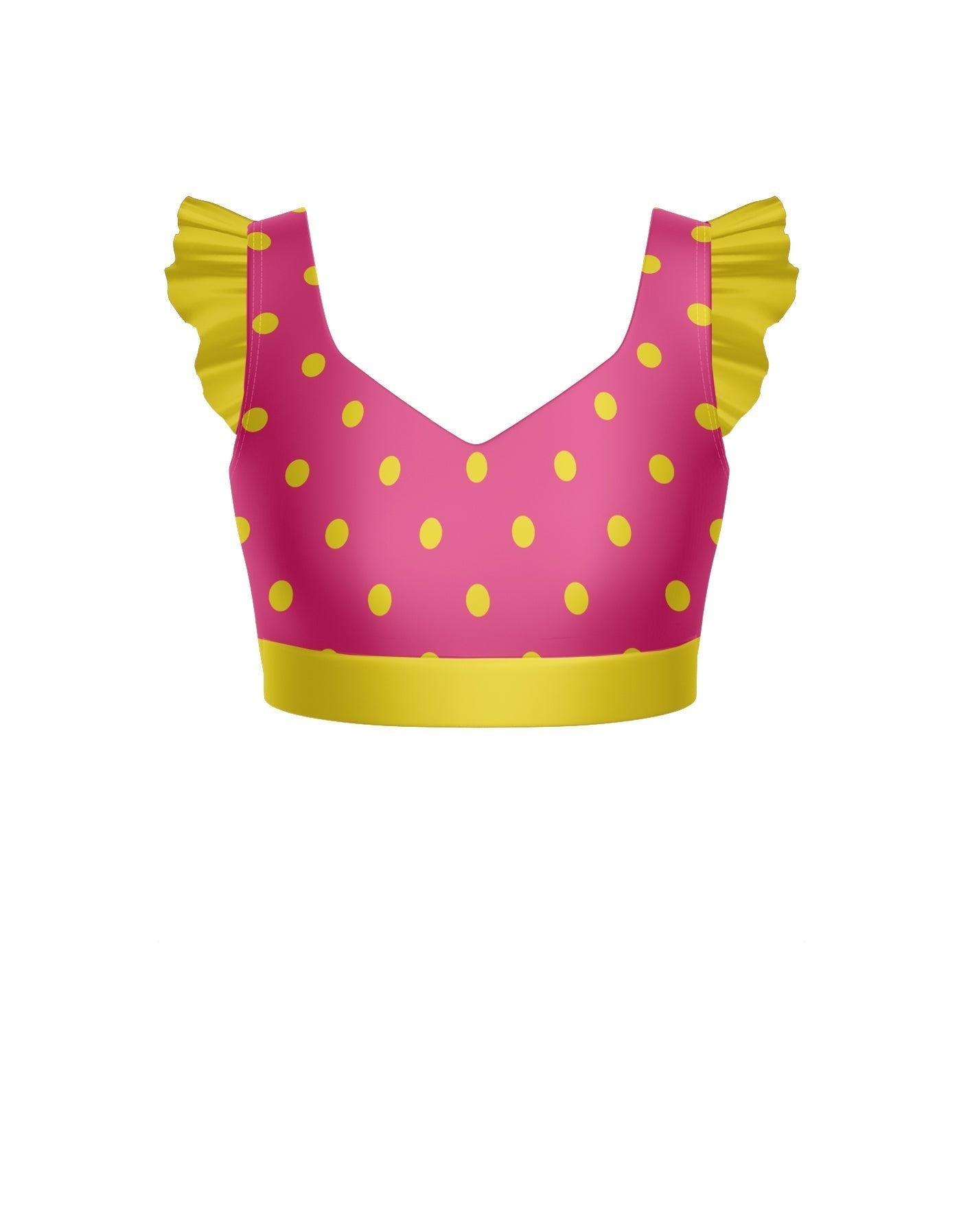 Surfin USA Sweetheart Crop Top Gather Sleeve