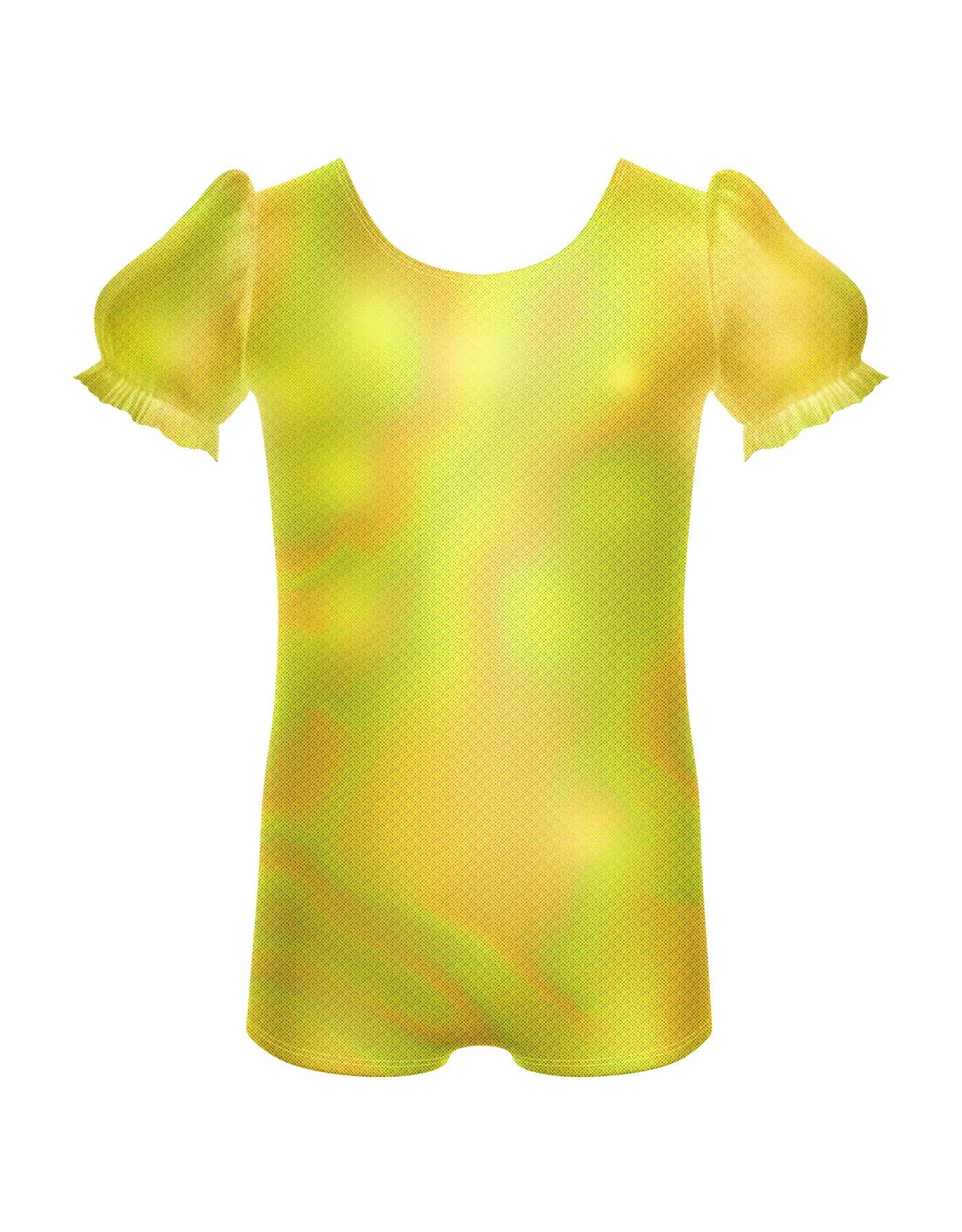 Solid Hologram Puff Sleeve Biketard