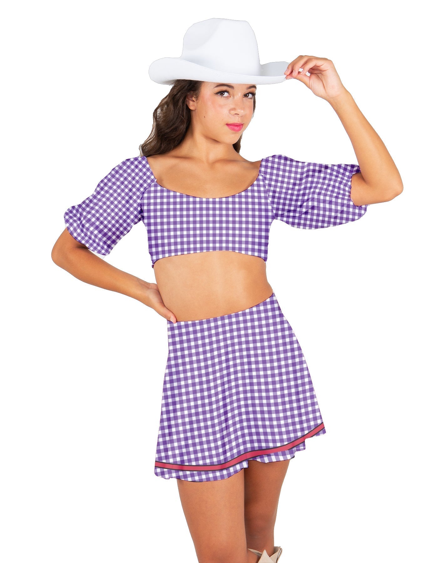 Nashville Peasant Sleeve Tie Up Crop Top
