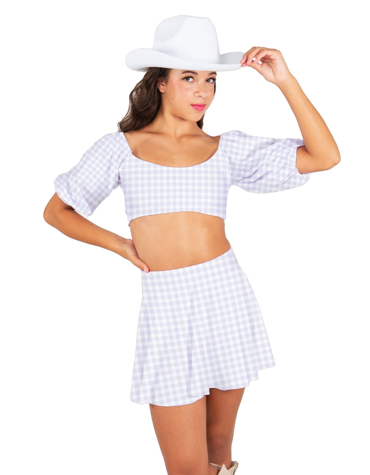 A Little Bit Country Peasant Sleeve Tie Up Crop Top