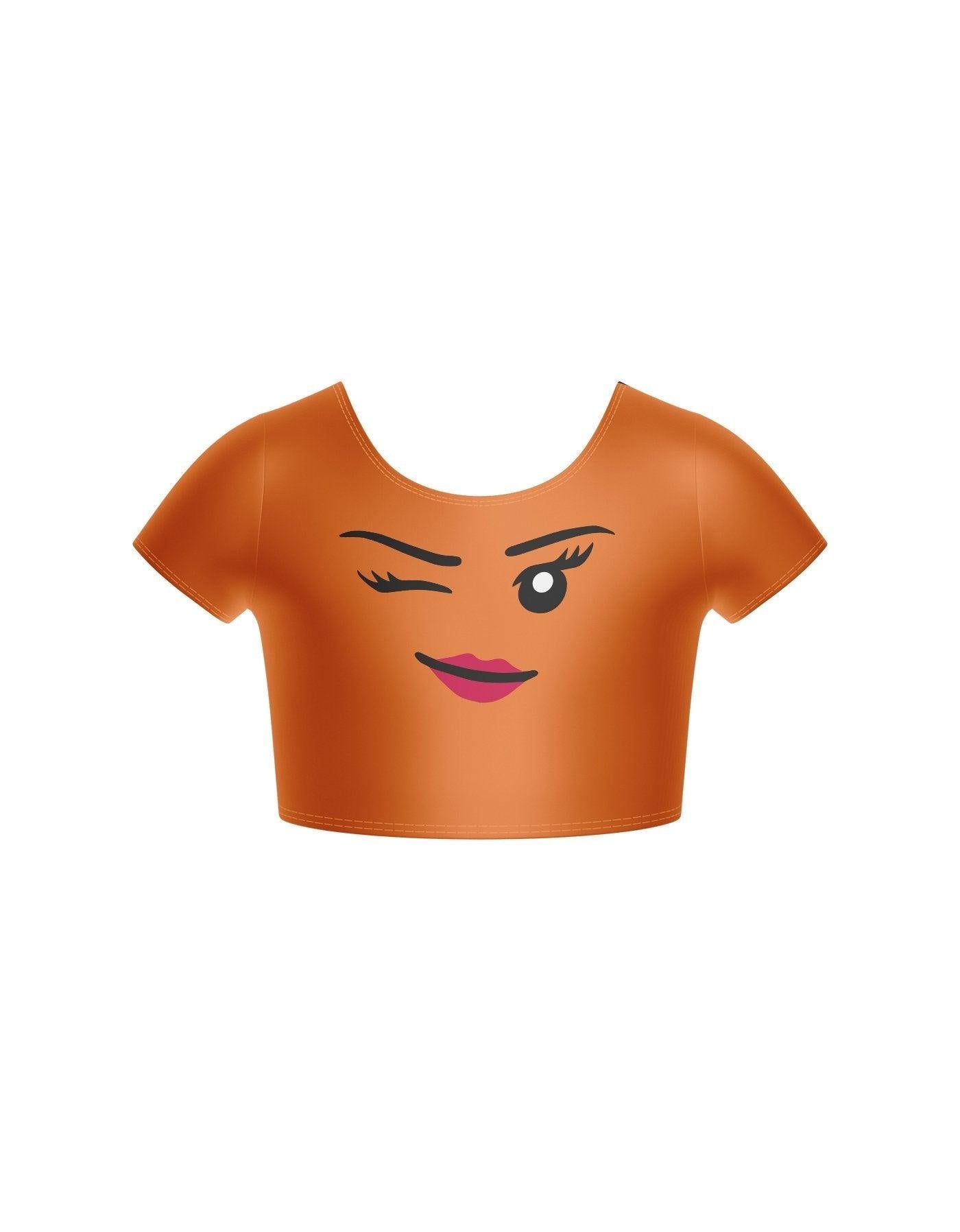 Happy Face Cap Sleeve Crop Top